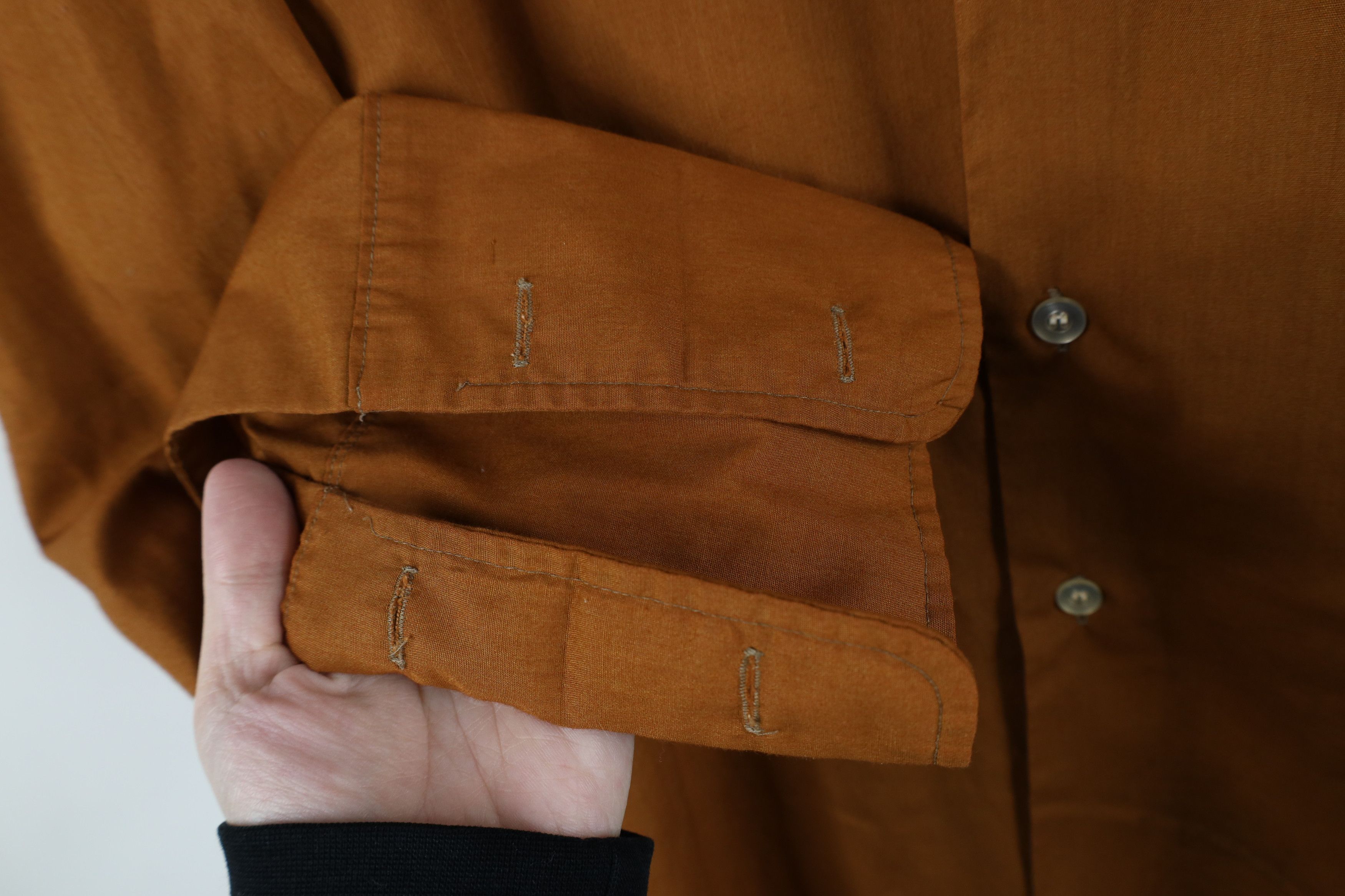 Vintage Vintage 70s Streetwear Collared Button Shirt Burnt Orange Size US M / EU 48-50 / 2 - 5 Thumbnail