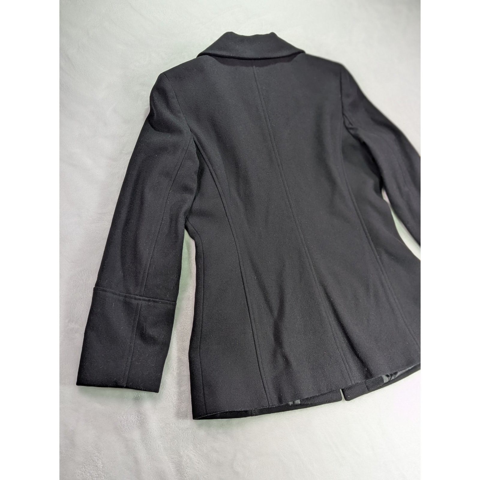 Express Size 7/8 Black Wool Coat Hidden Button Placket VTG Y2K Size M / US 6-8 / IT 42-44 - 10 Thumbnail
