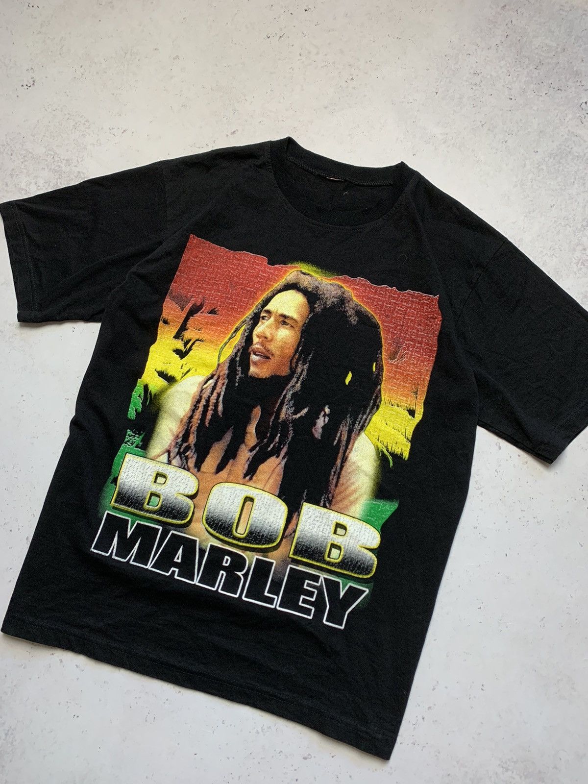 Vintage Vintage Rare 90's Bob Marley Overprint T-shirt Y2K/YKK Size US L / EU 52-54 / 3 - 5 Thumbnail
