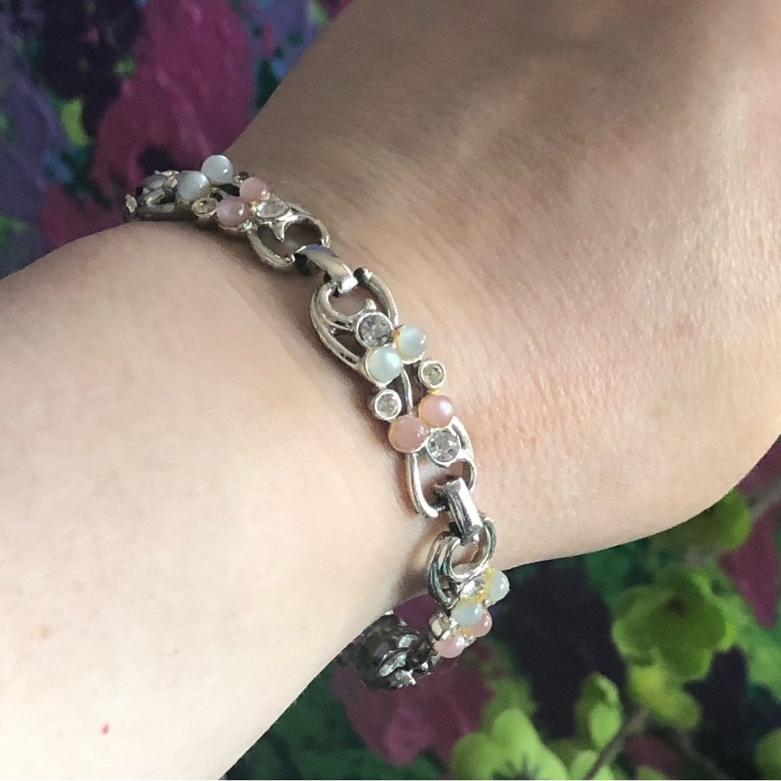 Vintage Vintage mid century Sarah Coventry pearl and stone bracelet Size ONE SIZE - 1 Thumbnail