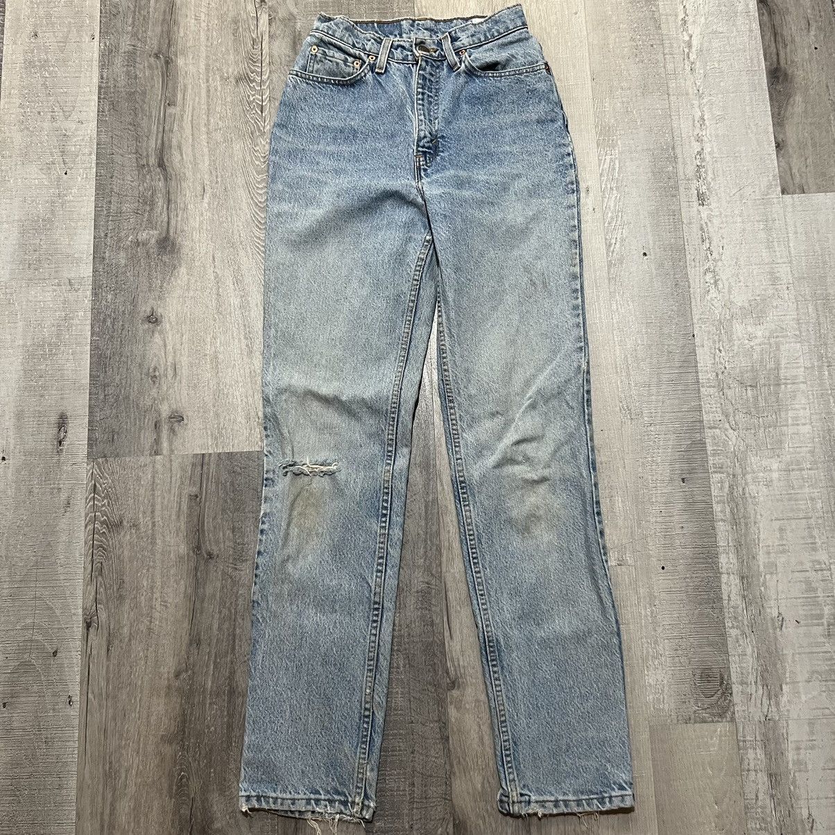 Levi's × Vintage VTG Levis 17525 Patchwork Denim Ripped USA Blue Jeans Size 25" / US 0 / IT 36 - 2 Thumbnail