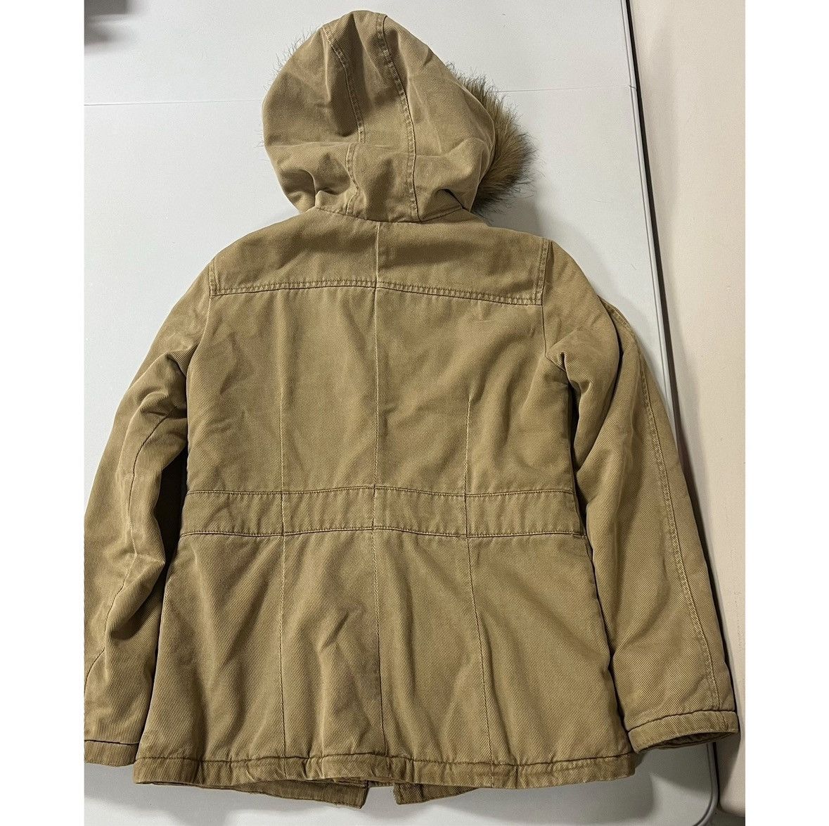 American Eagle Outfitters Brown Beige Fur Cargo Winter Jacket Coat Outerwear Size S ✨ Size S / US 4 / IT 40 - 7 Thumbnail