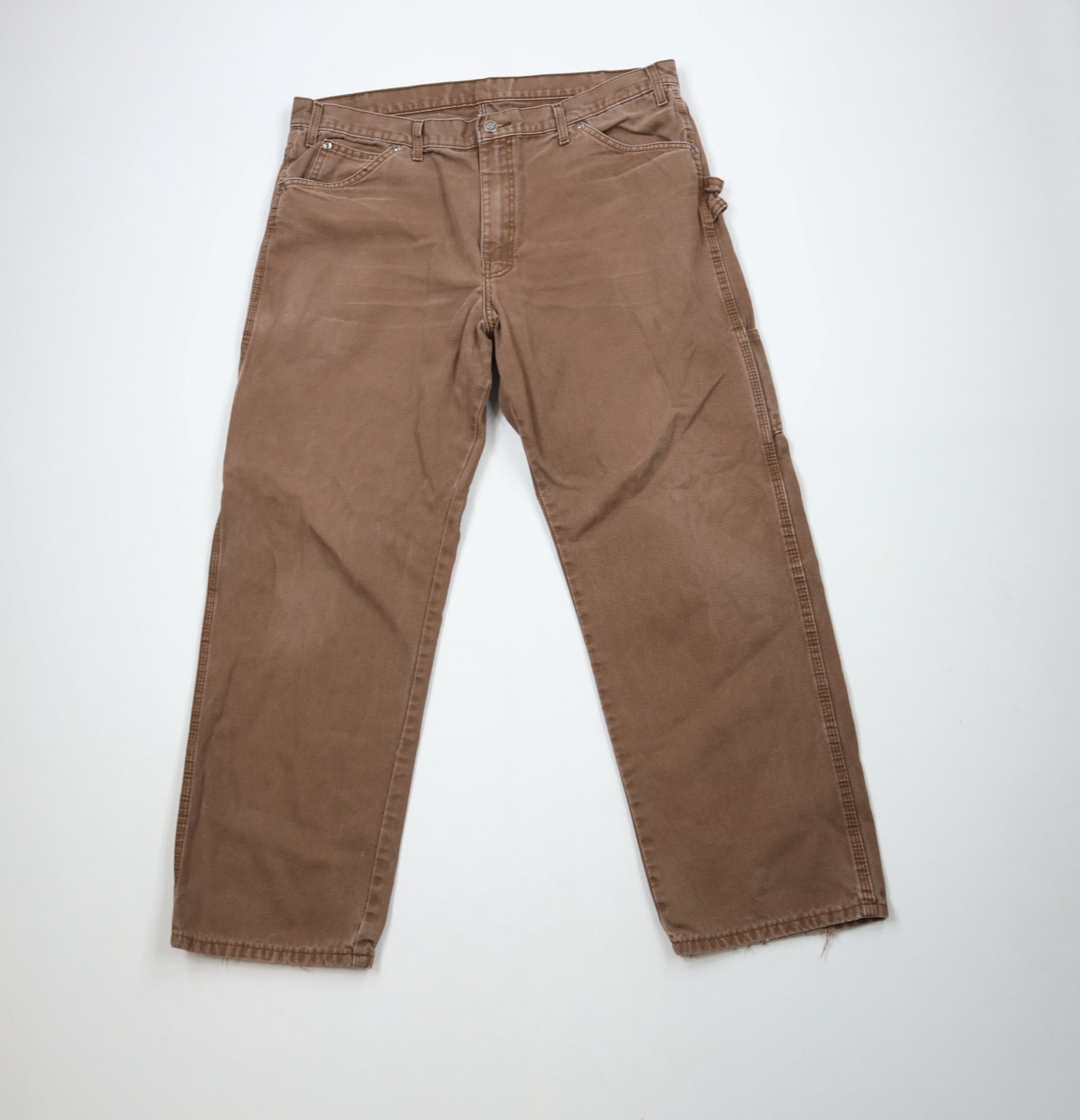 Dickies × Vintage Vintage Dickies Spell Out Canvas Wide Leg Dungaree Pants Size US 38 / EU 54 - 1 Thumbnail