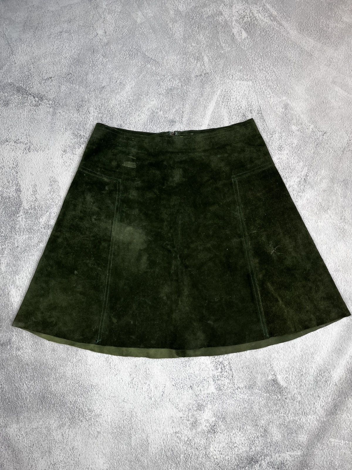 Leather × Vintage Vintage 90s Leather mini skirt avant garde oldmoney style Size 27" / US 4 / IT 40 - 5 Thumbnail