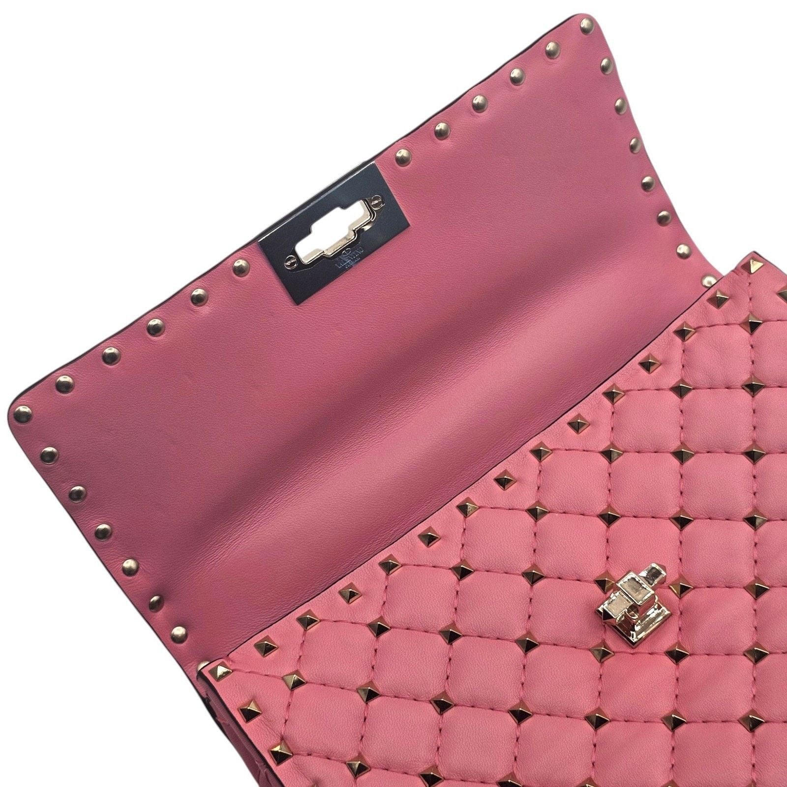 Valentino Rockstud Spike Medium Pink Leather Shoulder Bag NWOT $3500 Size ONE SIZE - 8 Thumbnail