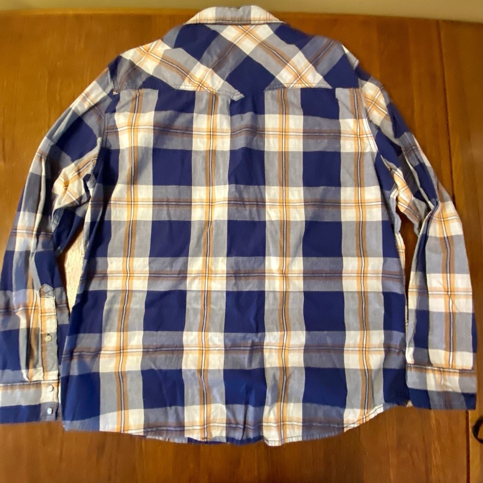 Urban Pipeline Men’s XL Shirt Blue Western blue plaid pearl snap Size US XL / EU 56 / 4 - 5 Thumbnail