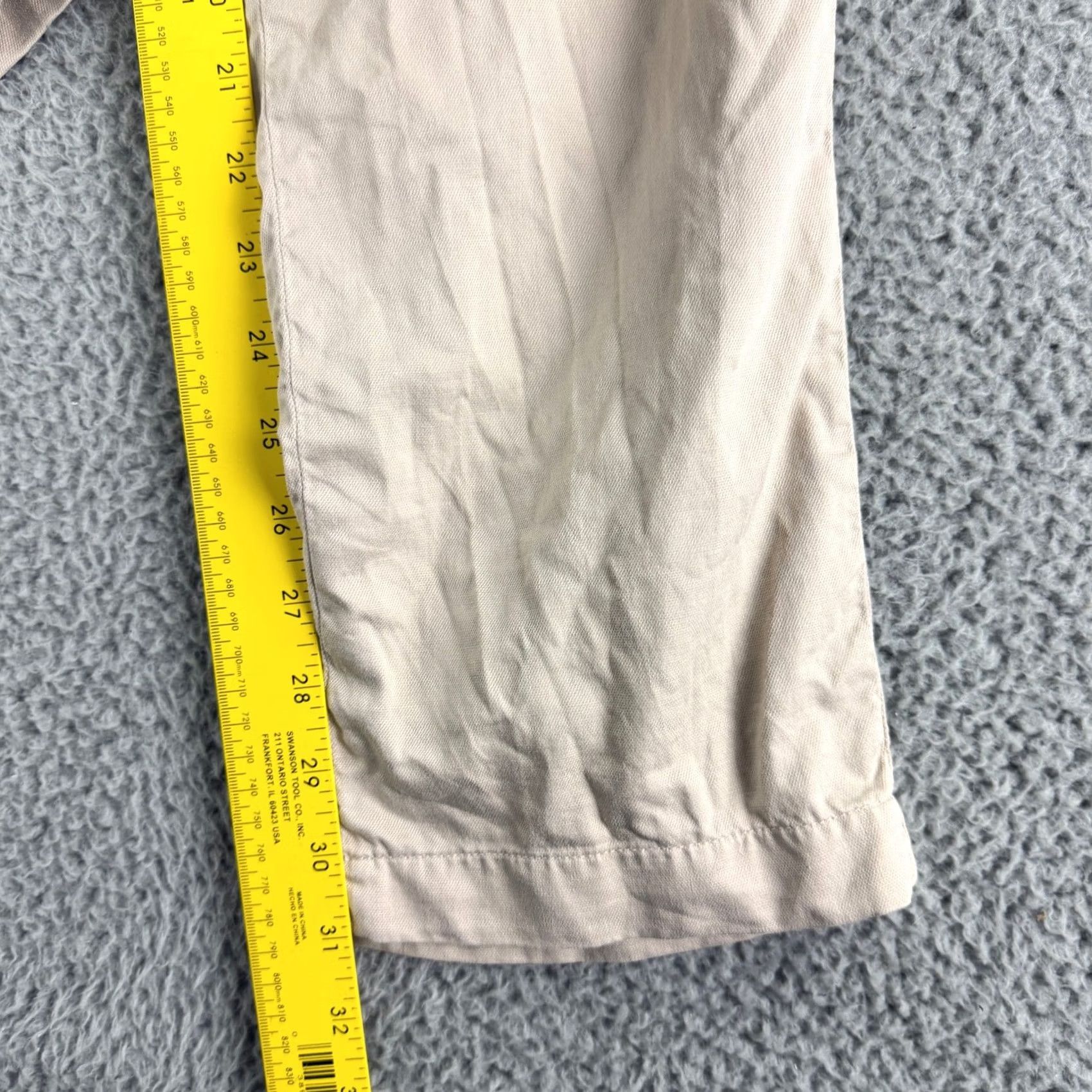 Faherty Faherty Mens Chino Pants Casual Workwear Travel Solid Beige 36 Khaki Linen Blend Straight Leg 31in Inseam Regular Size US 36 / EU 52 - 7 Thumbnail