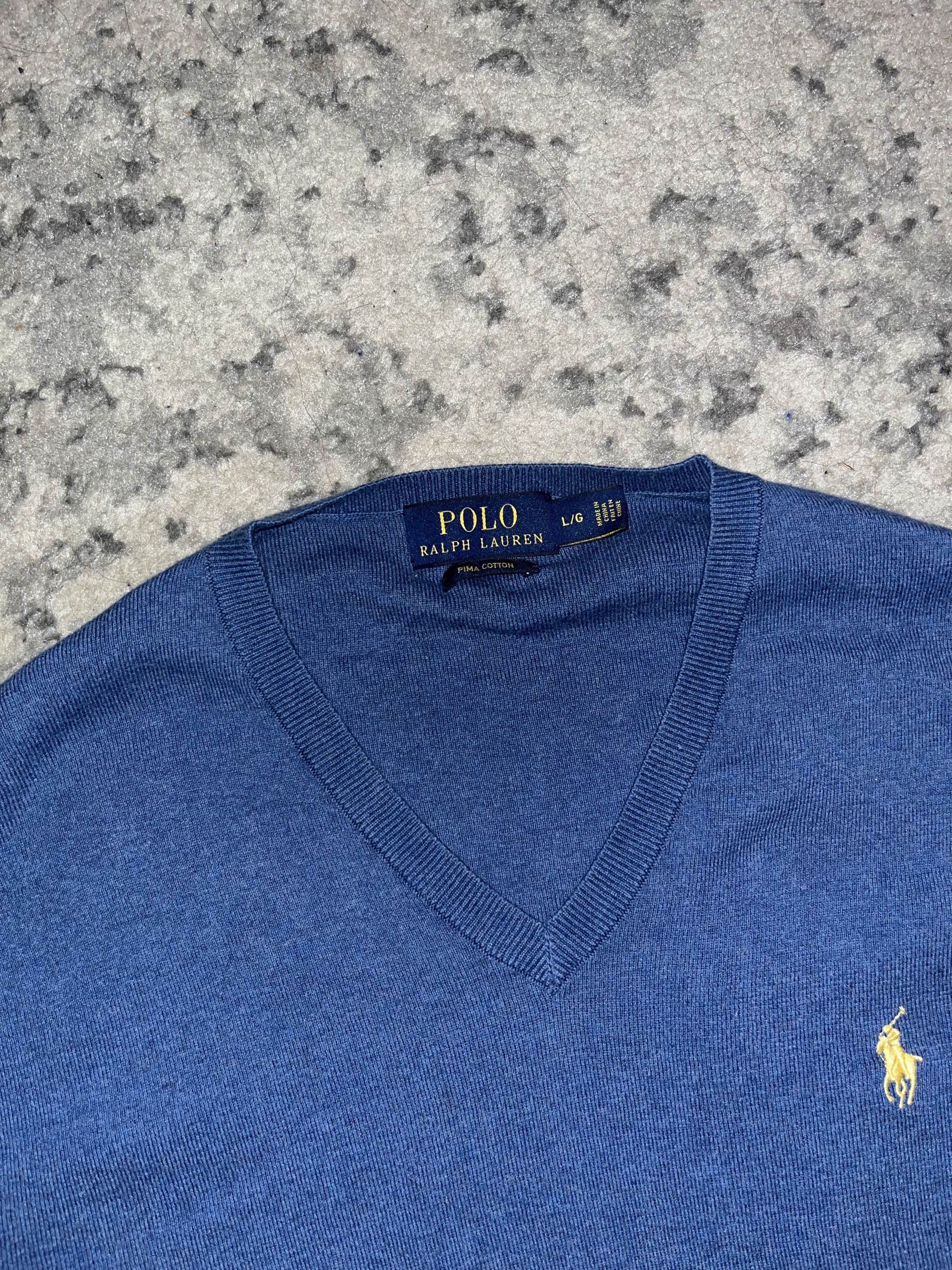 Polo Ralph Lauren Vintage Polo Ralph Lauren Knitted V Neck Sweater Size US L / EU 52-54 / 3 - 3 Thumbnail