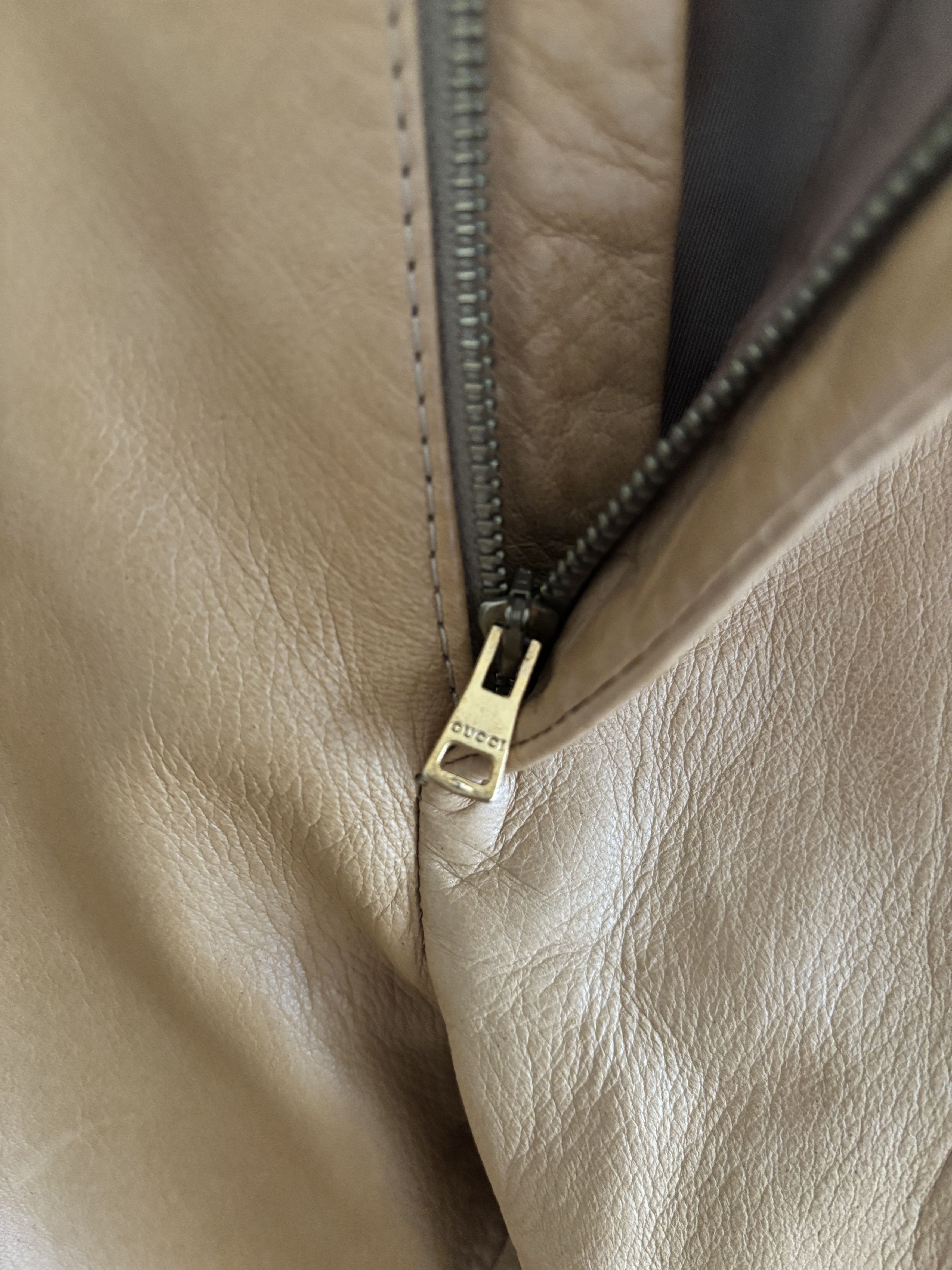 Gucci × Tom Ford Gucci by Tom Ford tan leather motorcycle pants, fw 2000 Size 30" / US 8 / IT 44 - 7 Thumbnail