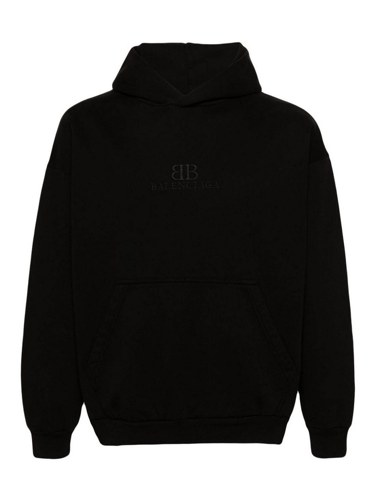 Balenciaga o1srvl11e0526 555 / BB Classic Hoodie Medium Fit in Black Size US M / EU 48-50 / 2 - 1 Thumbnail