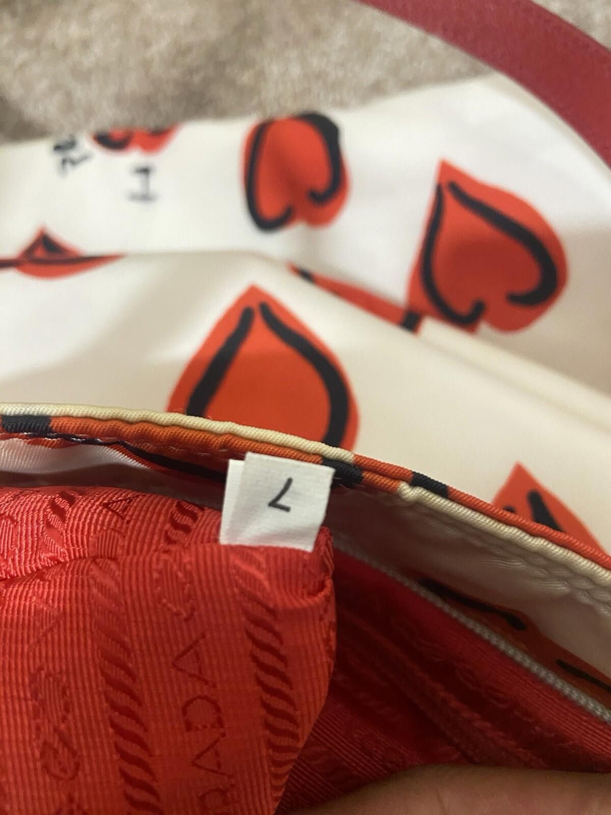 Prada Prada Nylon Saffiano White Red Heart Motif Hand Tote Bag Size ONE SIZE - 10 Thumbnail