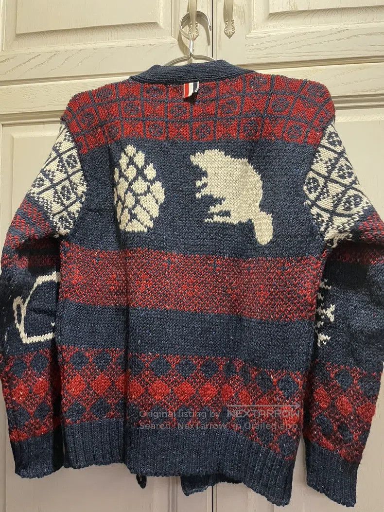 Thom Browne Thom Browne Coarse Floral Pattern Squirrel Rabbit Sweater, Size US L / EU 52-54 / 3 - 6 Thumbnail