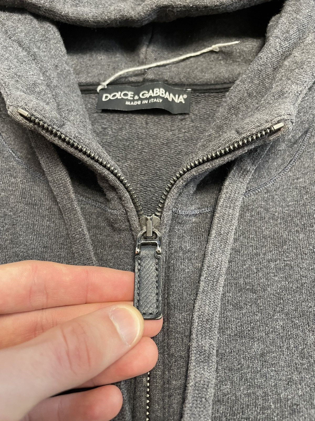 Dolce & Gabbana Dolce Gabbana Embroidered Crown Logo Zip-Up Hoodie Gray Size US L / EU 52-54 / 3 - 8 Thumbnail