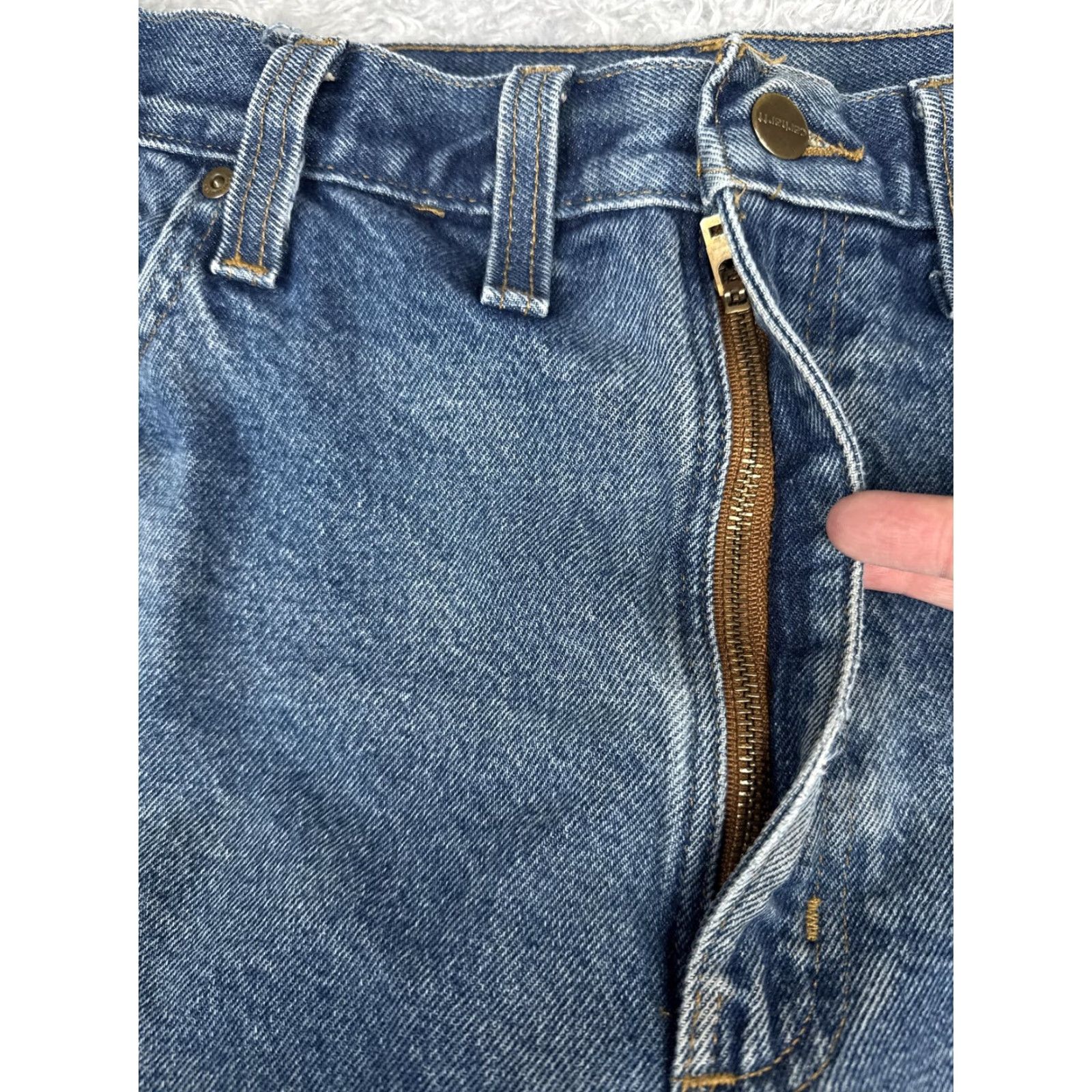 Carhartt VINTAGE Carhartt Jeans Mens 44x32 Blue Relaxed Straight Leg Workwear Medium Wash Size US 44 / EU 60 - 5 Thumbnail