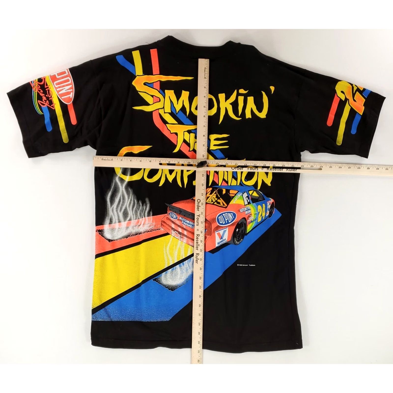 Vintage VINTAGE Jeff Gordon T Shirt AOP 90s Smokin the Competition Black Made USA Mens L Shirt Size US L / EU 52-54 / 3 - 6 Thumbnail