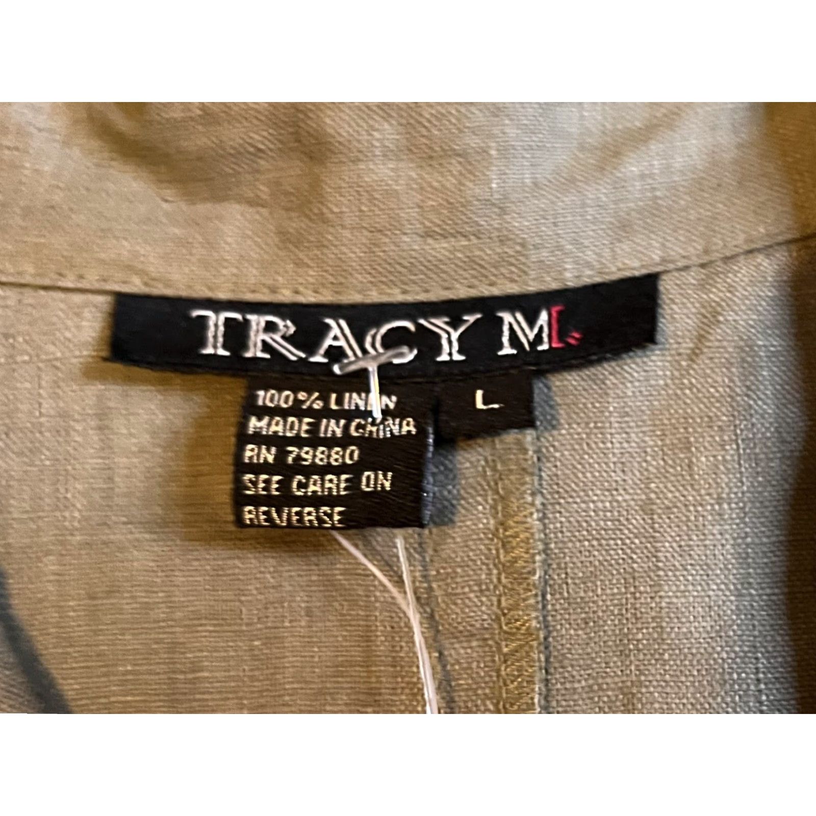 Vintage **VINTAGE Tracy M Women's Large Grey Linen Collared Button-Up 90s** User: Vintage Tracy M Women's Large Grey Linen Collared Button-Up 90s Size L / US 10 / IT 46 - 5 Thumbnail