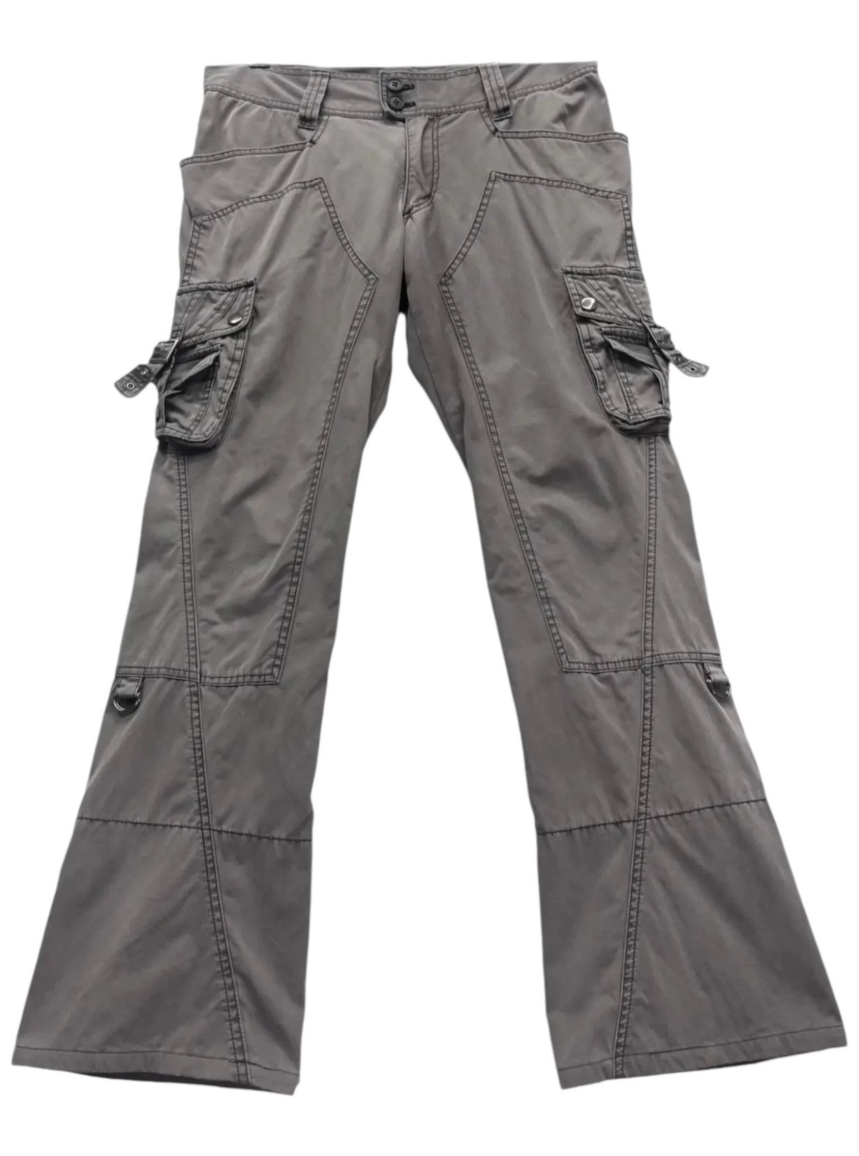 Michel Klein FYE🔥90’s MICHEL KLEIN HOMME Double Knee Bondage Flare Cargo Size US 31 - 1 Thumbnail