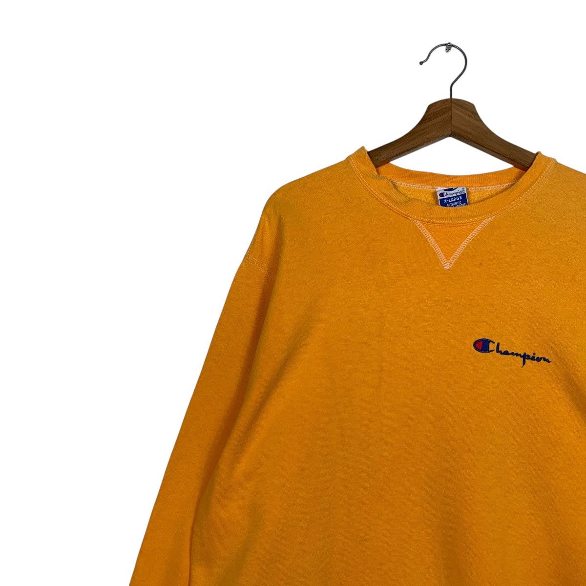 Champion Vintage Y2k CHAMPION Orange Crewneck Sweatshirt #3577-C163 Size US XL / EU 56 / 4 - 3 Thumbnail