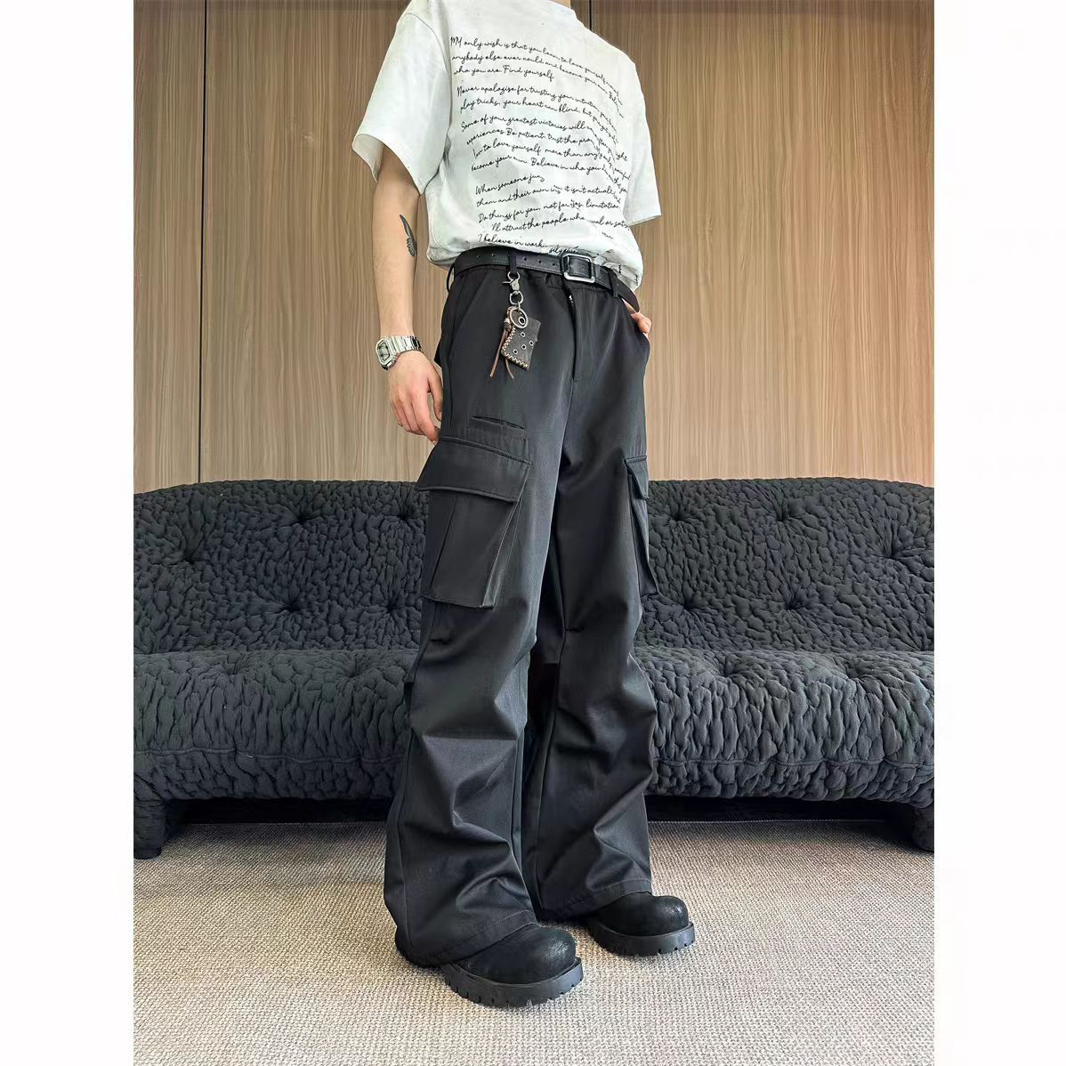 Japanese Brand × Vintage Street pleat design large pocket work trousers Size US 30 / EU 46 - 1 Thumbnail