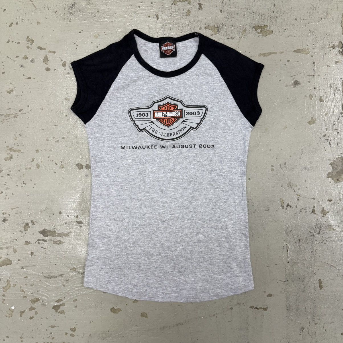 y2k vintage Harley Davidson baby tee
