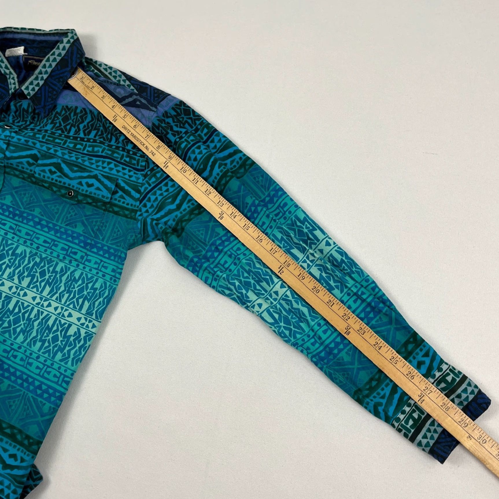 Roper VTG Roper Shirt Mens L Blue Pearl Snap Aztec Southwestern Rockability Rodeo Y2K Size US L / EU 52-54 / 3 - 5 Thumbnail