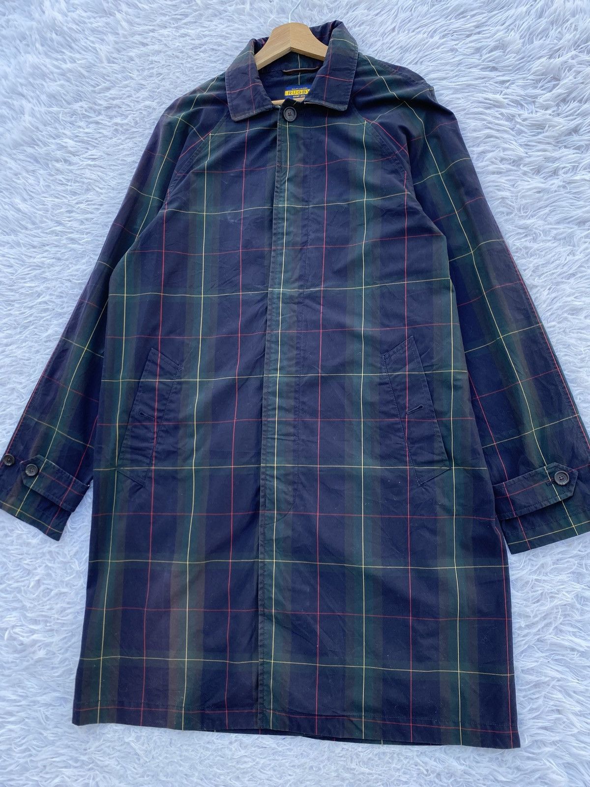 Ralph Lauren Vintage Polo Ralph Lauren Plaid Waxed Twill Balmacaan Coat Size US M / EU 48-50 / 2 - 6 Thumbnail