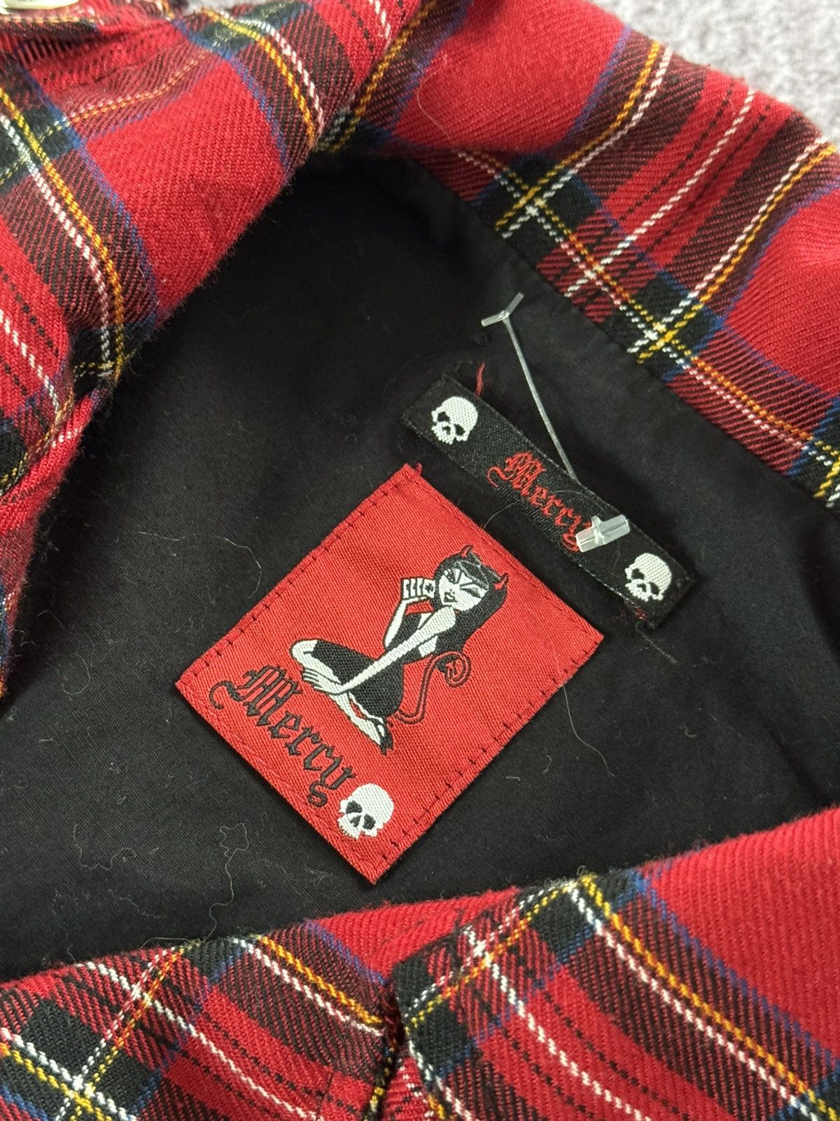 Japanese Brand Mercy Y2K Gothic Plaid Biker Checked Jacket Size M / US 6-8 / IT 42-44 - 11 Thumbnail
