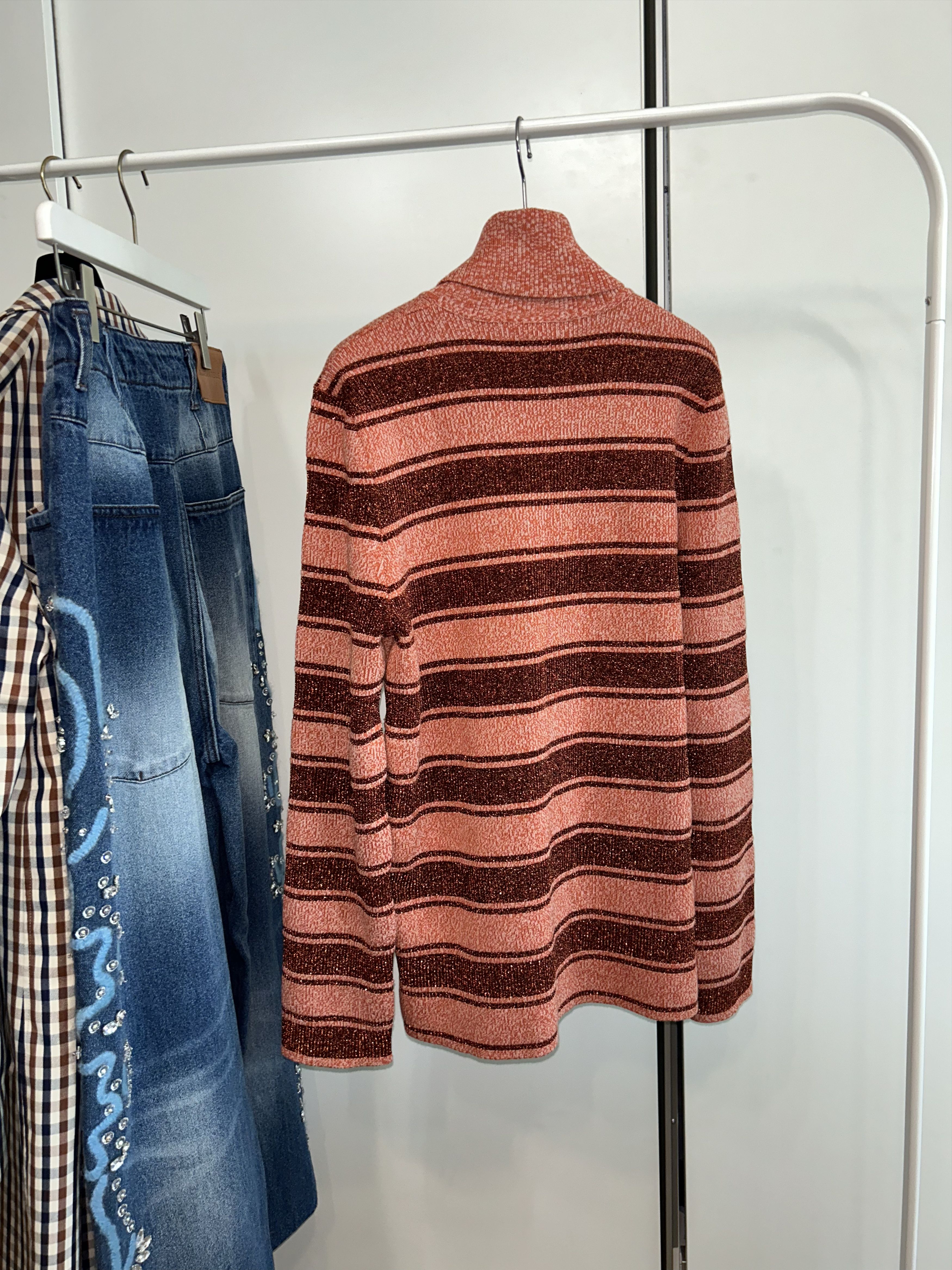 Gucci GUCCI Metallic Striped Turtleneck Knit Size US XL / EU 56 / 4 - 6 Thumbnail