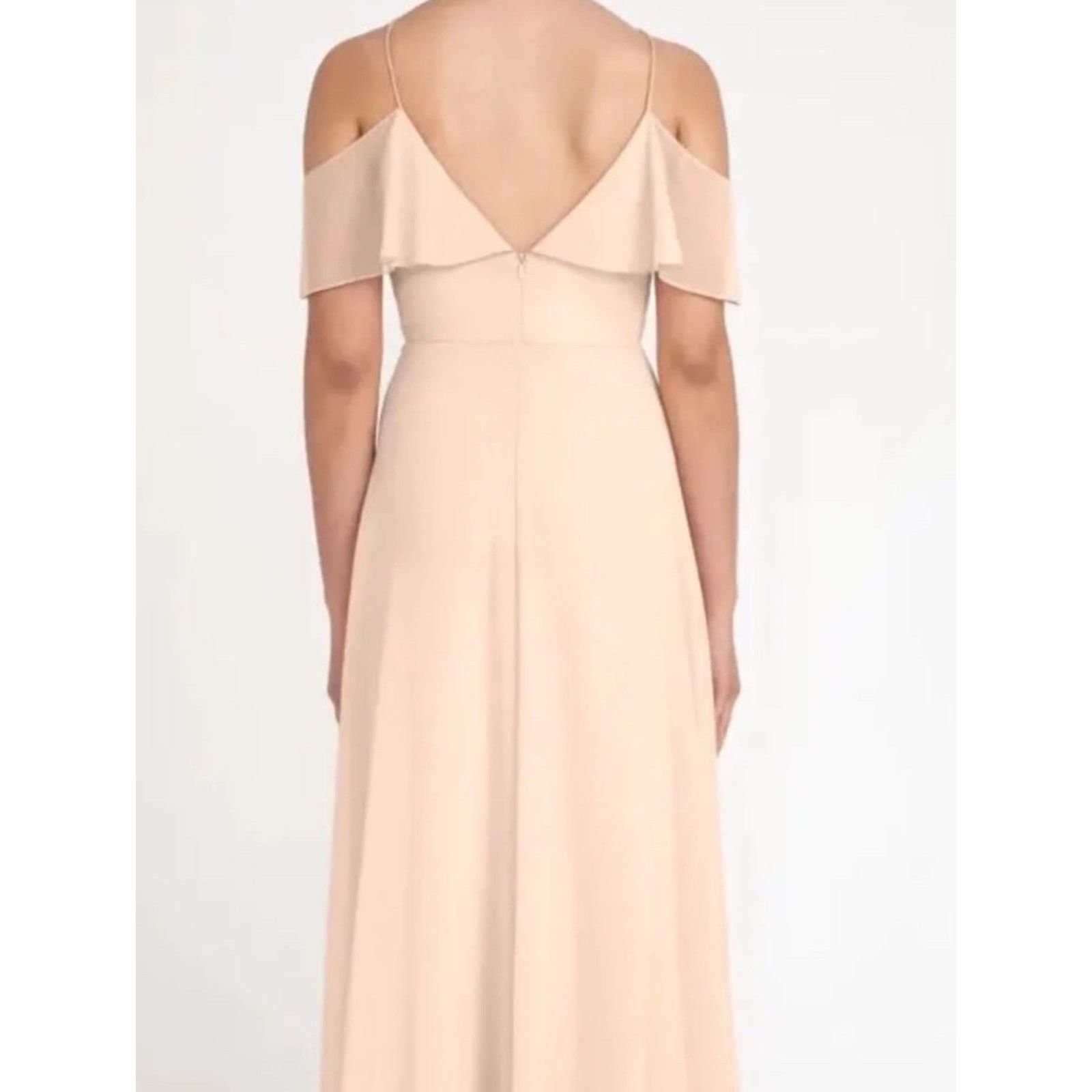 Jenny Packham Jenny Yoo NEW $285 Mila Blush Cold Shoulder Gown, 0 NWT Size XS / US 0-2 / IT 36-38 - 5 Thumbnail