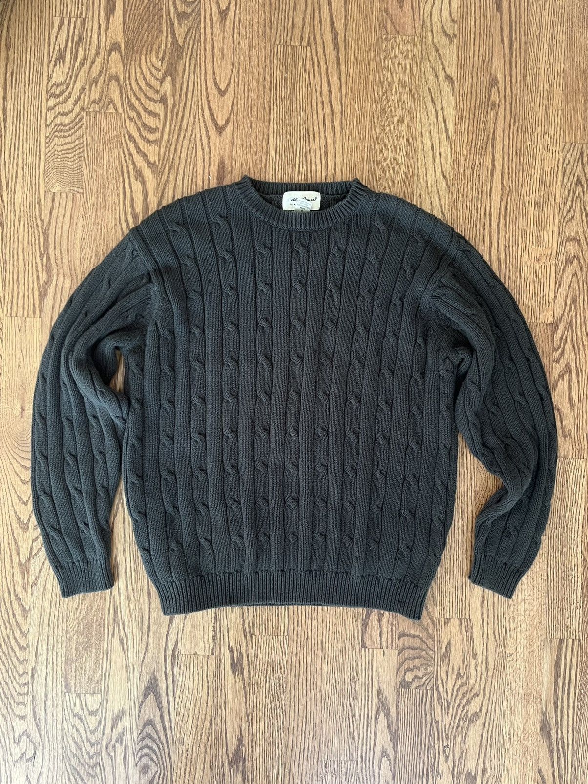 Eddie Bauer Vintage 90s Y2K Cable Knit Sweater Crew Prep Bean APC Size US L / EU 52-54 / 3 - 1 Thumbnail