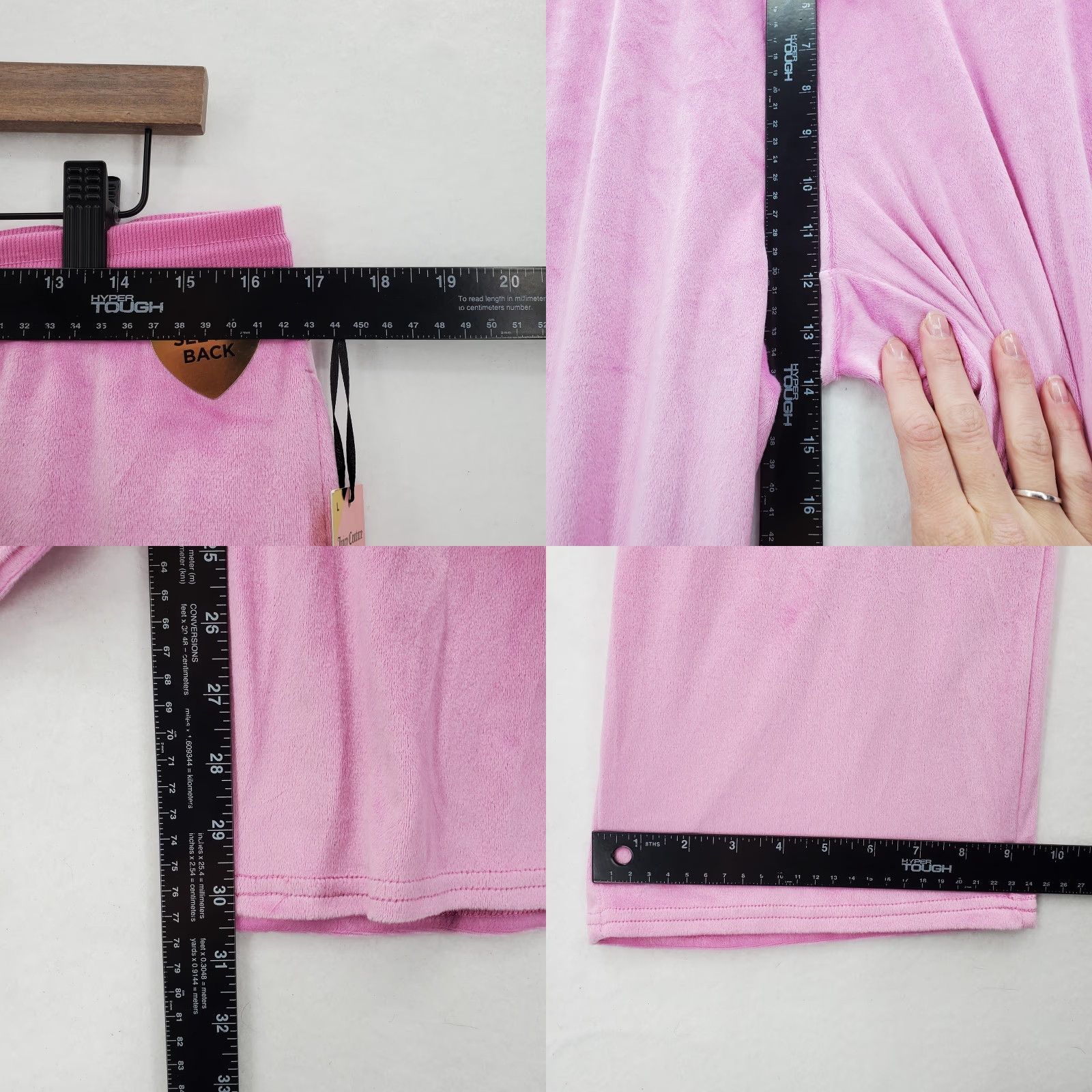 Juicy Couture Juicy Couture Womens Pants Large Pink Velour Sleepwear Rhinestone Back Y2K NWT Size 36" / US 14 / IT 50 - 8 Thumbnail