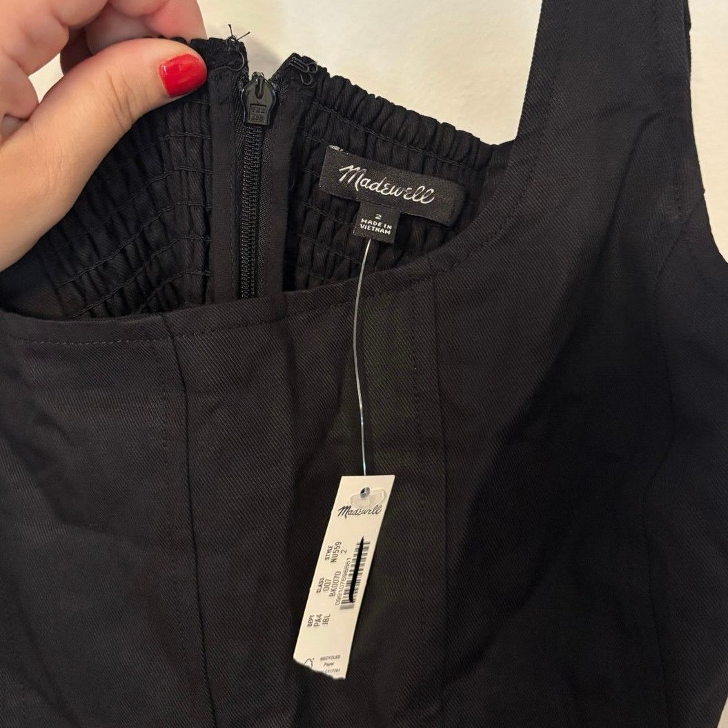 Madewell NWT Madewell Seamed Squareneck Midi Dress In Black Size 2 Size XS / US 0-2 / IT 36-38 - 6 Thumbnail