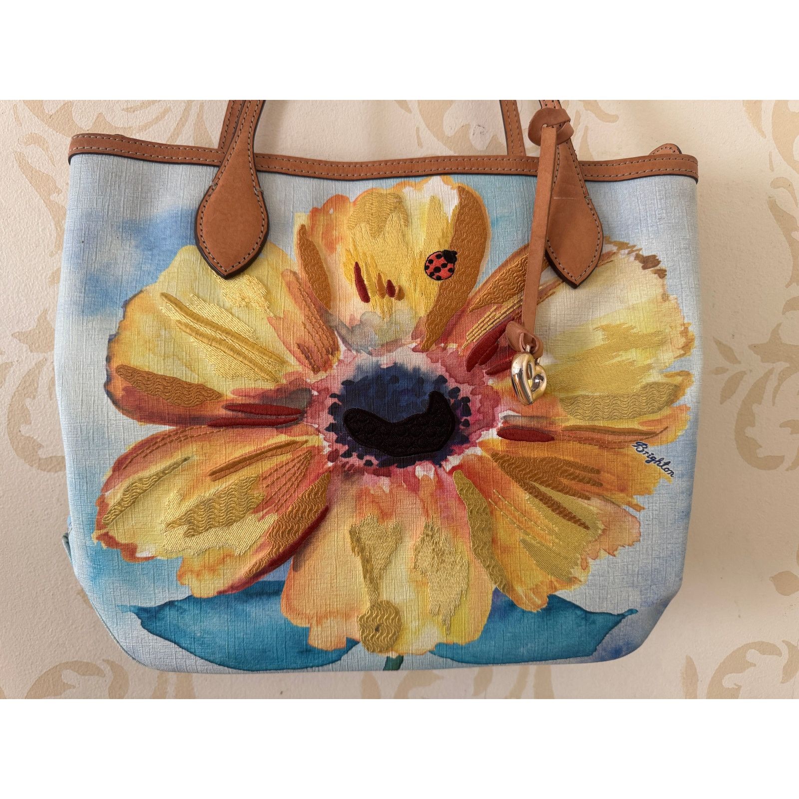 Brighton Brighton Belle Jardin Floral Leather Coated Embroidered Bag Size ONE SIZE - 9 Thumbnail