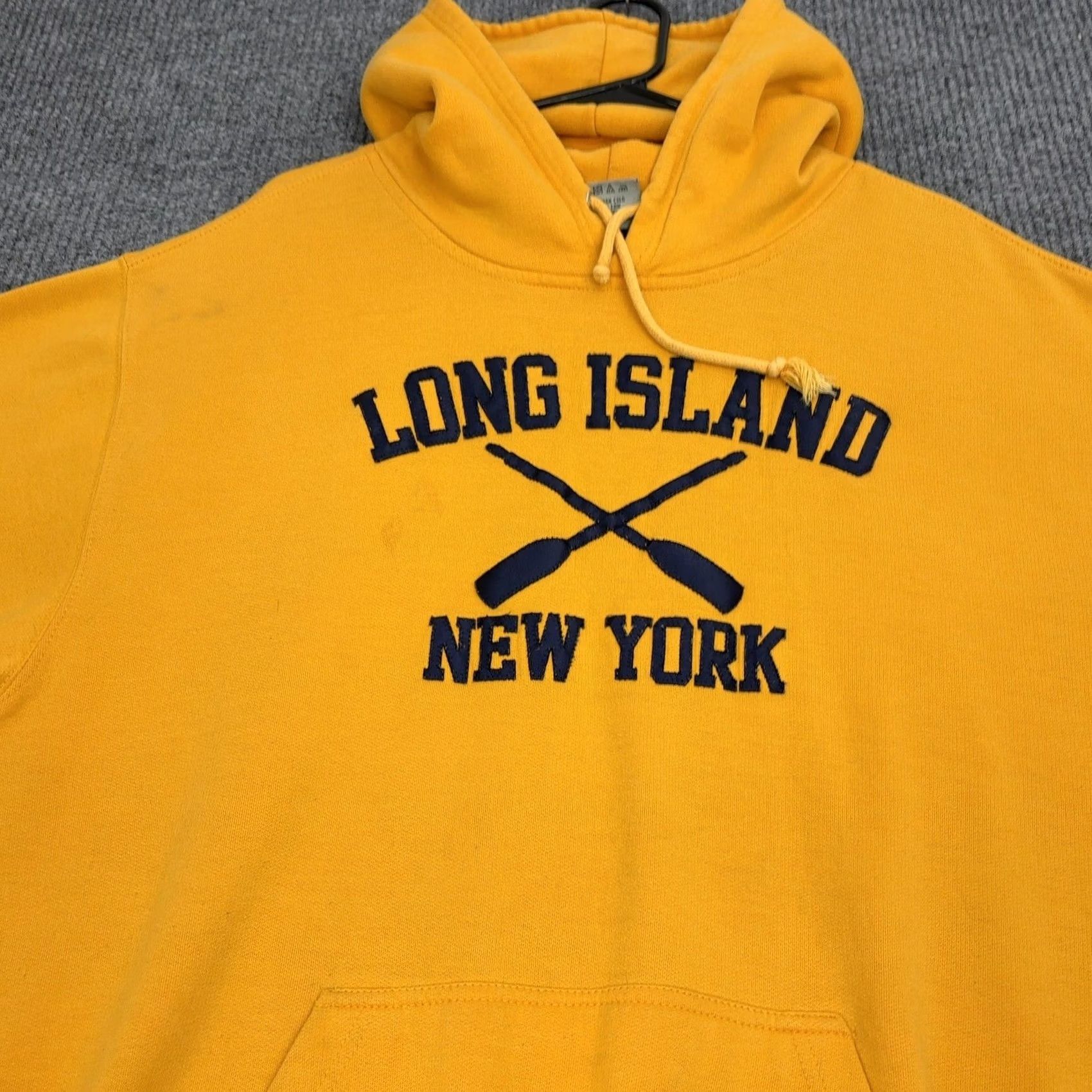 Vintage MV Sport Hoodie Mens XL Yellow Long Island New York Graphic Fleece Streetwear Size US XL / EU 56 / 4 - 4 Thumbnail