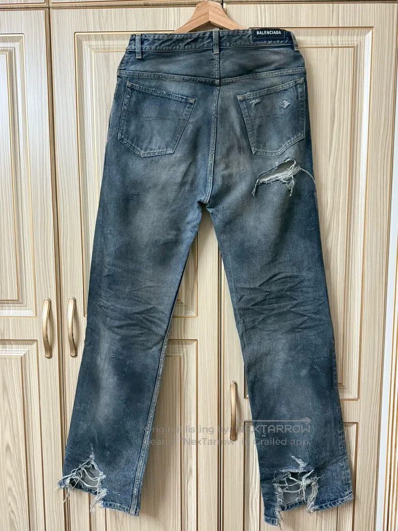 Balenciaga Balenciaga size S Ripped Denim Jeans Size US 27 - 3 Thumbnail