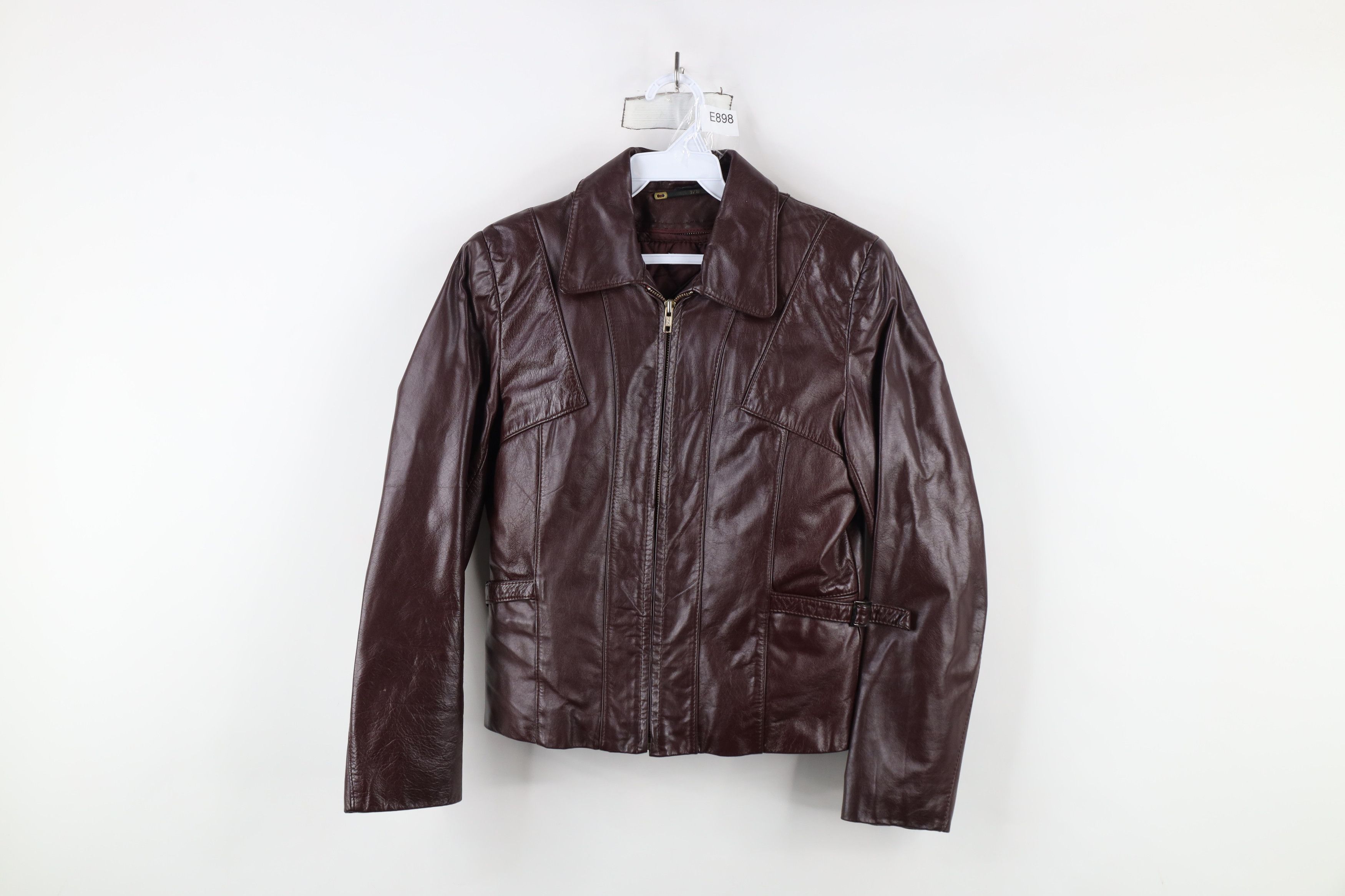 Vintage Vintage 80s 90s Streetwear Buckle Leather Jacket Oxblood Size L / US 10 / IT 46 - 1 Thumbnail