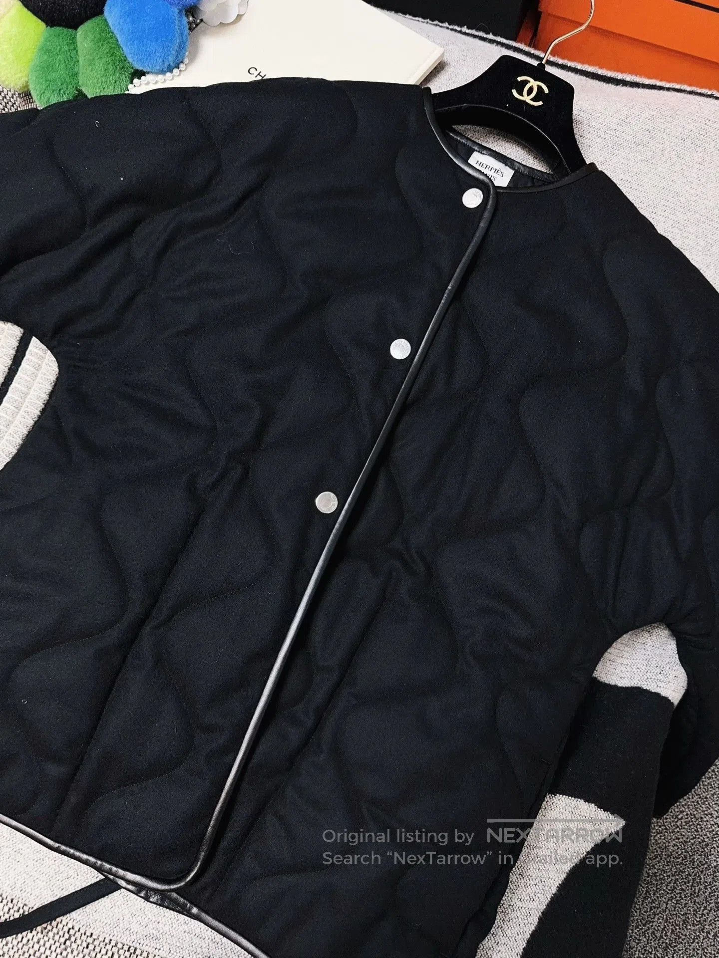 Hermes Hermes Black Quilted Wool Coat. Size US M / EU 48-50 / 2 - 4 Thumbnail