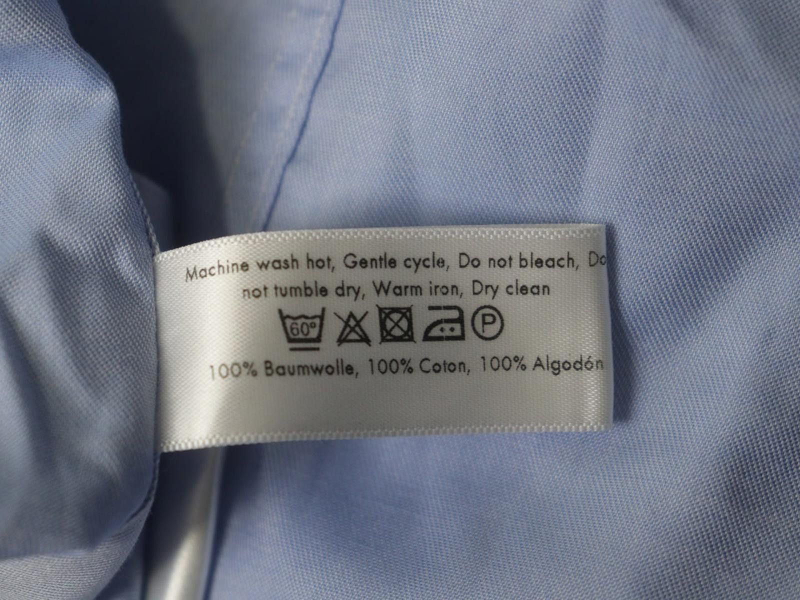 Eton Eton Blue 100% Cotton Collared Slim Fit Shirt Size 38 Size 38R - 10 Thumbnail