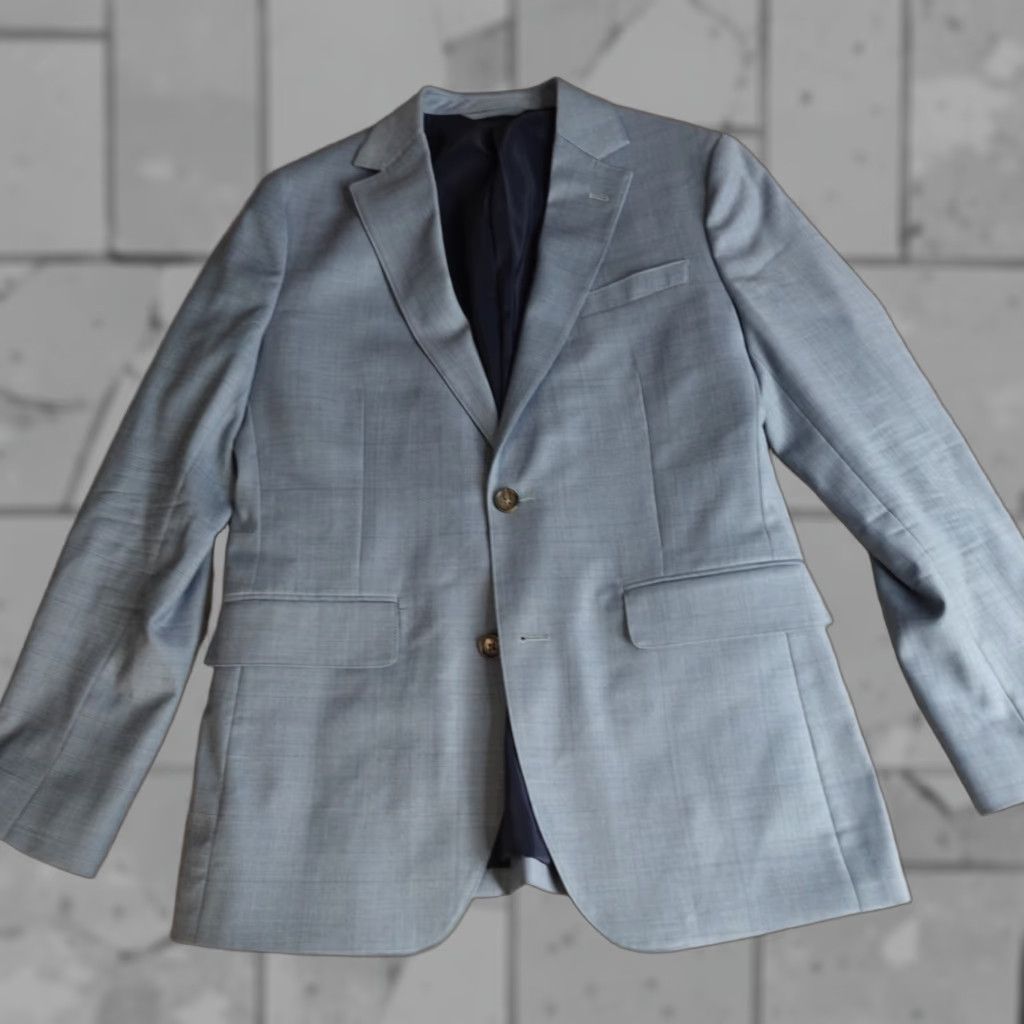 Bonobos Bonobos Blazer 38R Blue Wool Blend Slim Jacket Single-Breasted Notch Lapel Men Slim Fit Blue N/A ." Size 38R - 1 Thumbnail