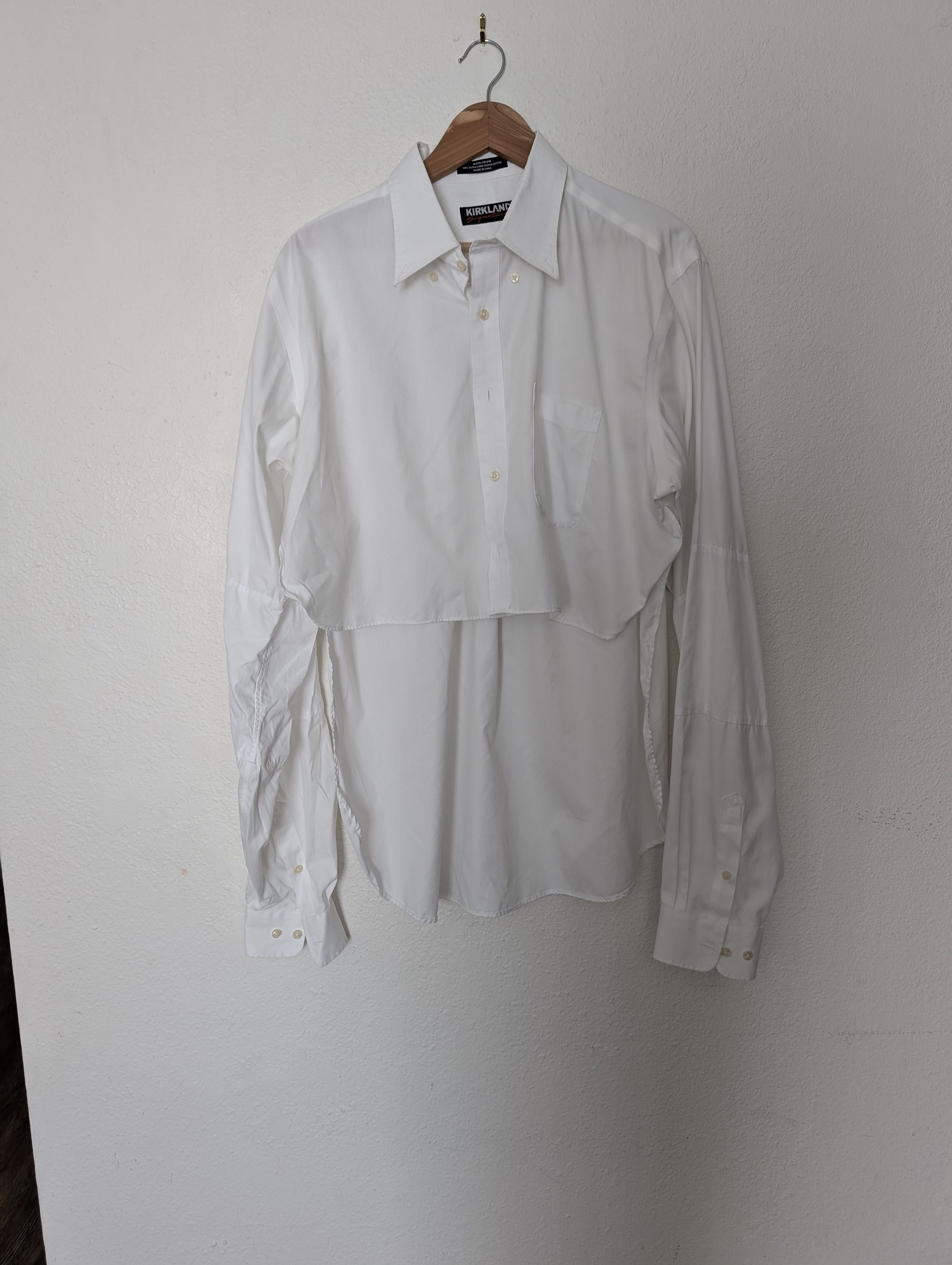 Japanese Brand japanese extended sleeve cropped front hem white oxford Size US M / EU 48-50 / 2 - 1 Thumbnail