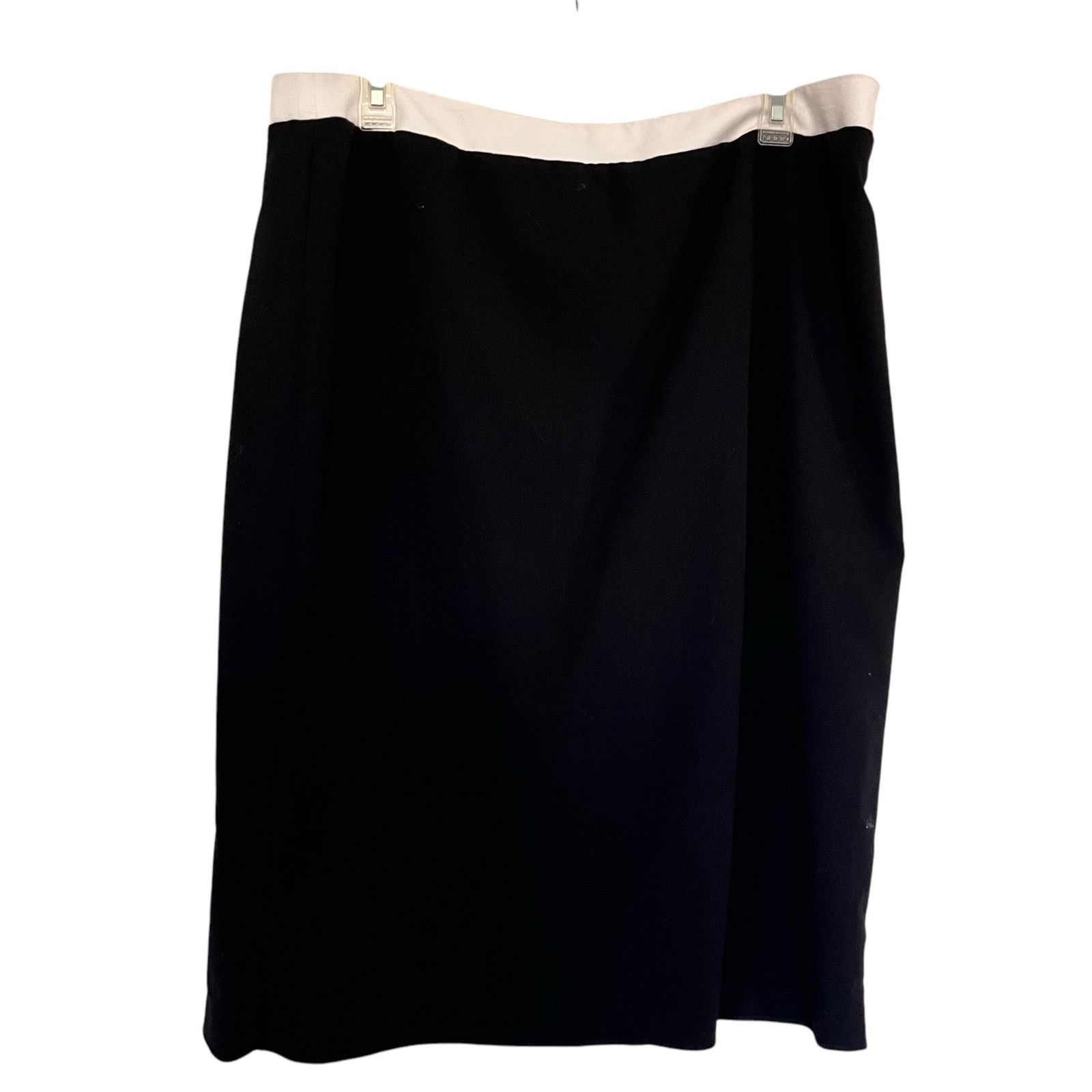 Calvin Klein Calvin Klein Black White Knee Length Pencil Skirt Size 38" / US 16 / IT 52 - 2 Thumbnail