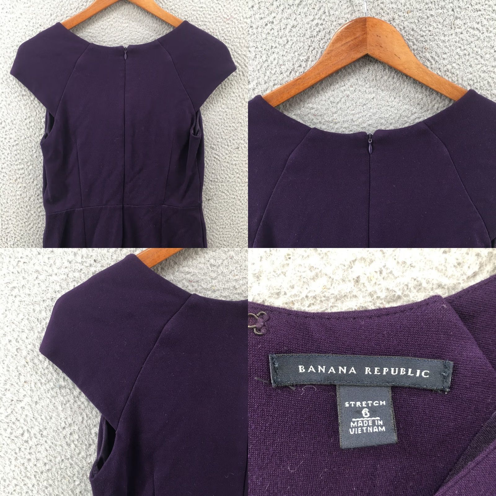Banana Republic Banana Republic Stretch Sheath Dress Womens 6 Purple Cap Sleeve Back Zip Casual Dress Size M / US 6-8 / IT 42-44 - 8 Thumbnail