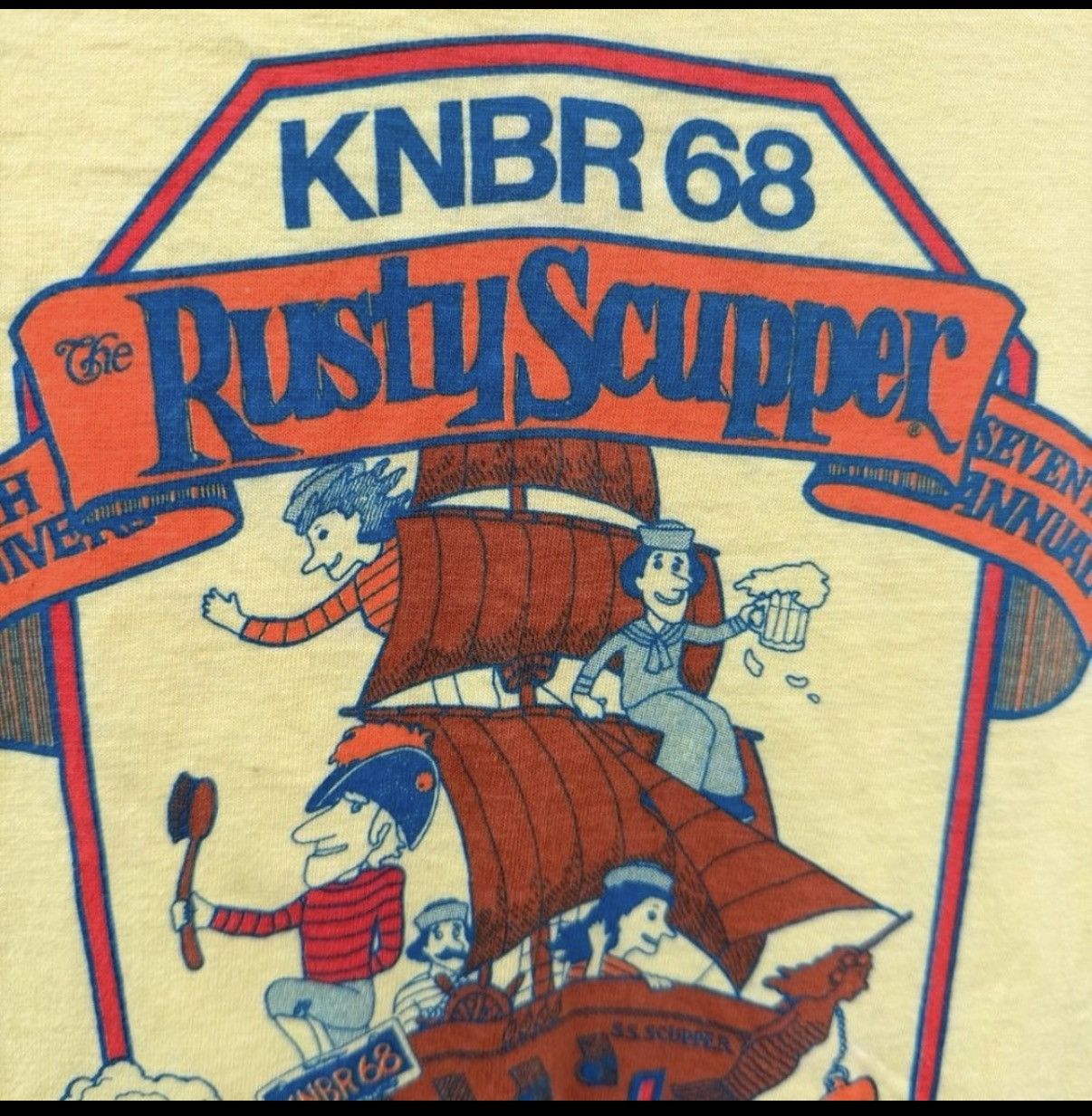 Hanes Vtg KNBR 68 Bathtub Regatta Tee L Yellow Graphic Shirt Y2K Size US L / EU 52-54 / 3 - 6 Thumbnail