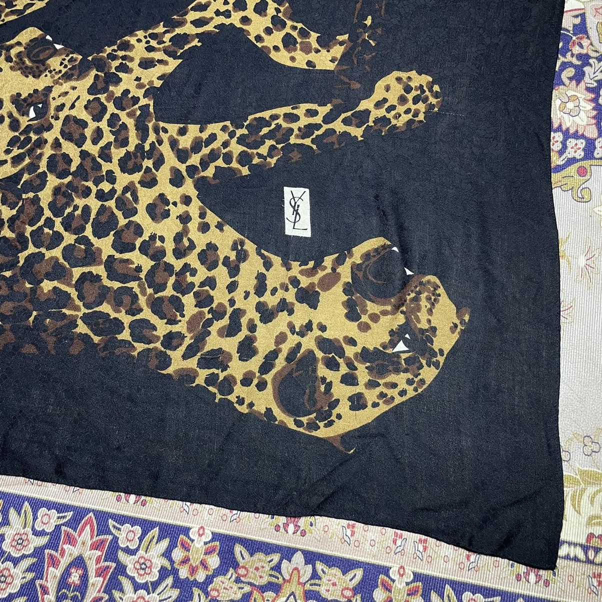 Vintage Vary Rare! Vintage YvesSaintLaurent Leopard Oversized Scarf Size ONE SIZE - 10 Thumbnail