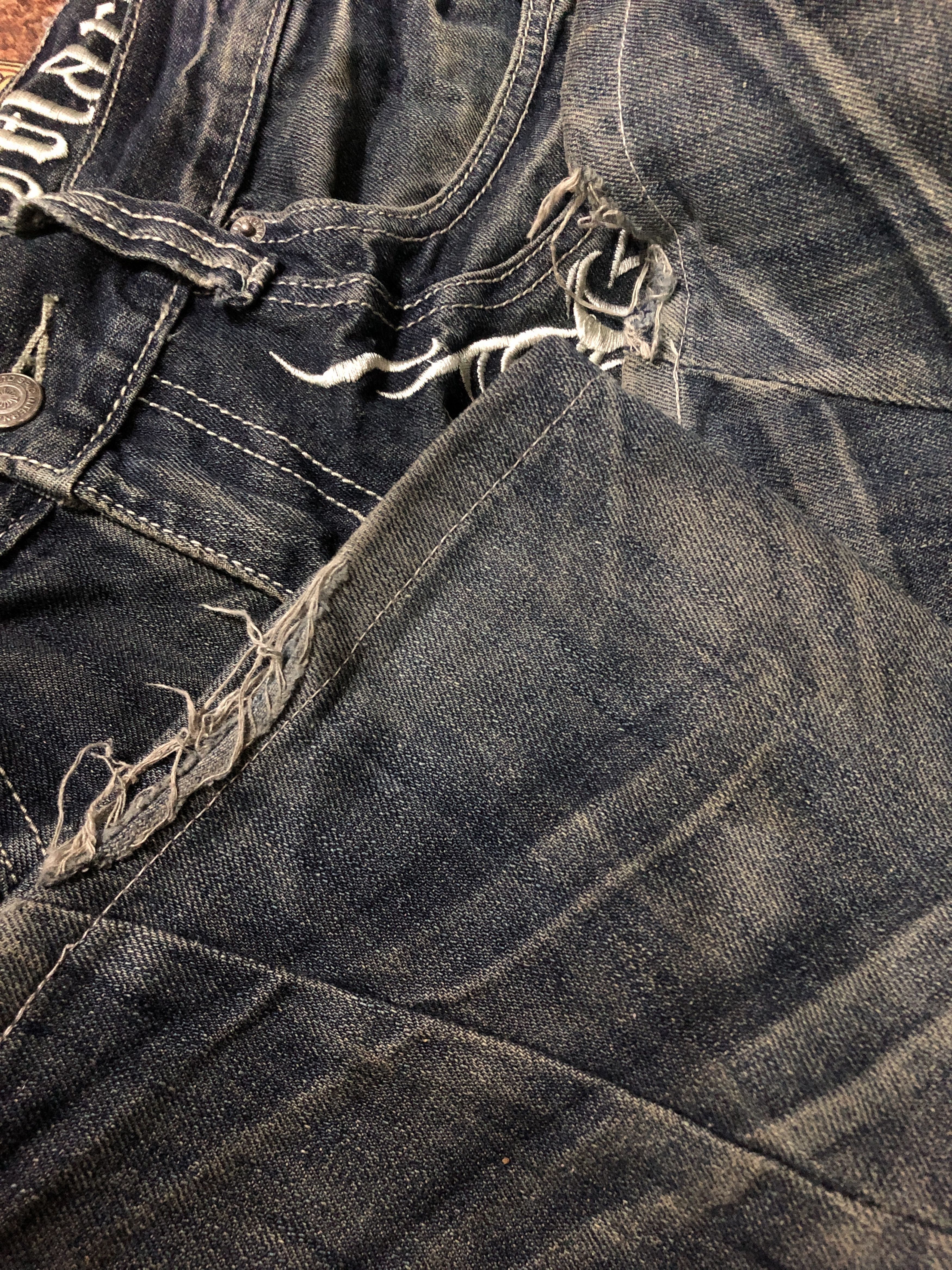 Tornado Mart Tornado Mart Tribal Vkei Flare Denim Pants Size 31" - 5 Thumbnail