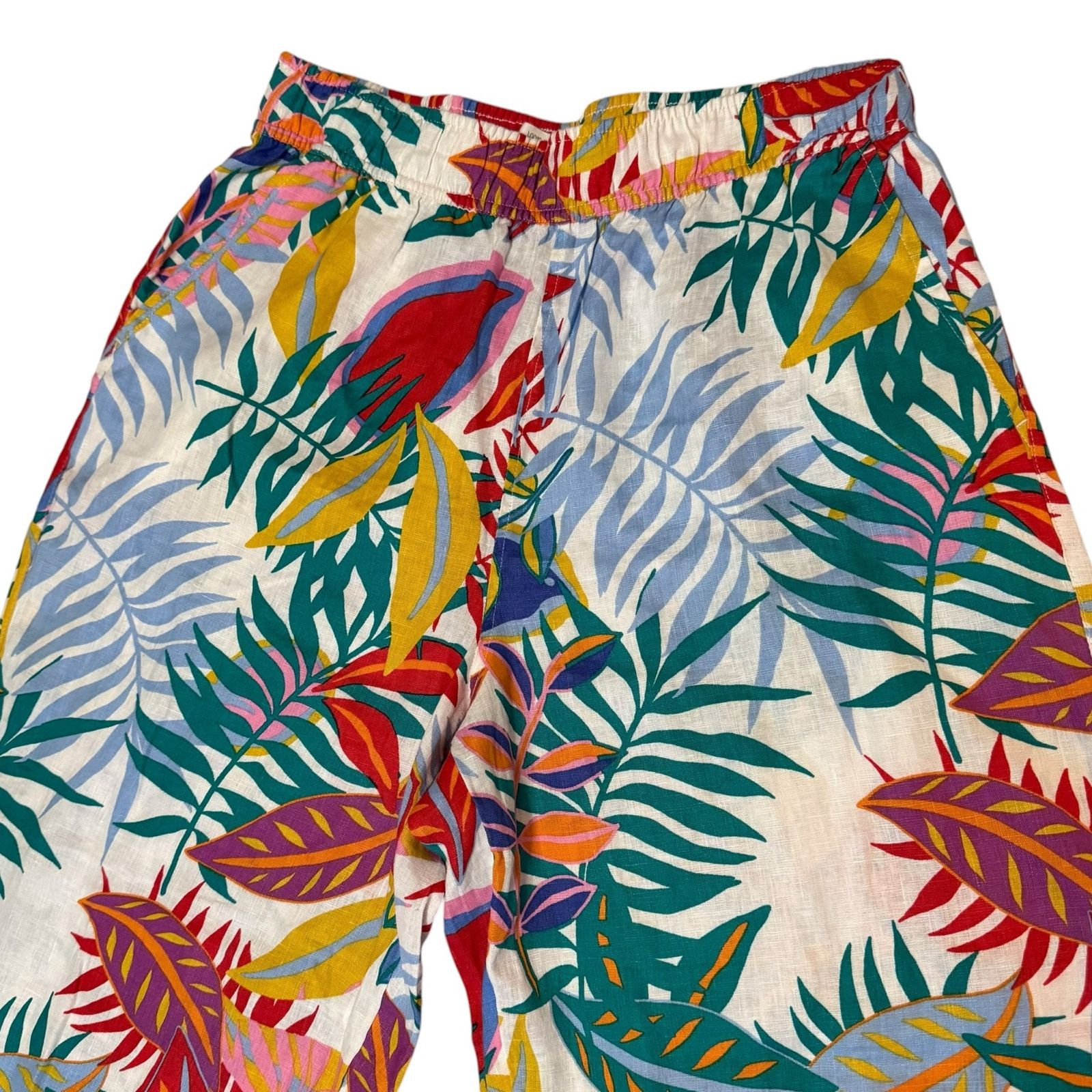 Other C&C California Linen Pants Wide Leg Crop Tropical Large Size 31" - 2 Thumbnail