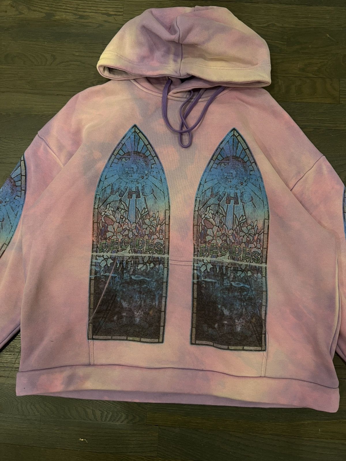 Who Decides War Pink stained glass motif hoodie Size US M / EU 48-50 / 2 - 3 Thumbnail