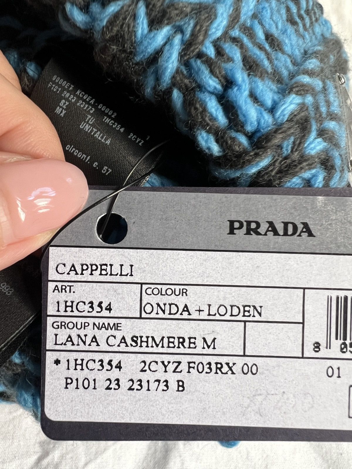 Prada 🔥 Prada x RAF Simons blue cashmere wool beanie knitted hat Size ONE SIZE - 7 Thumbnail