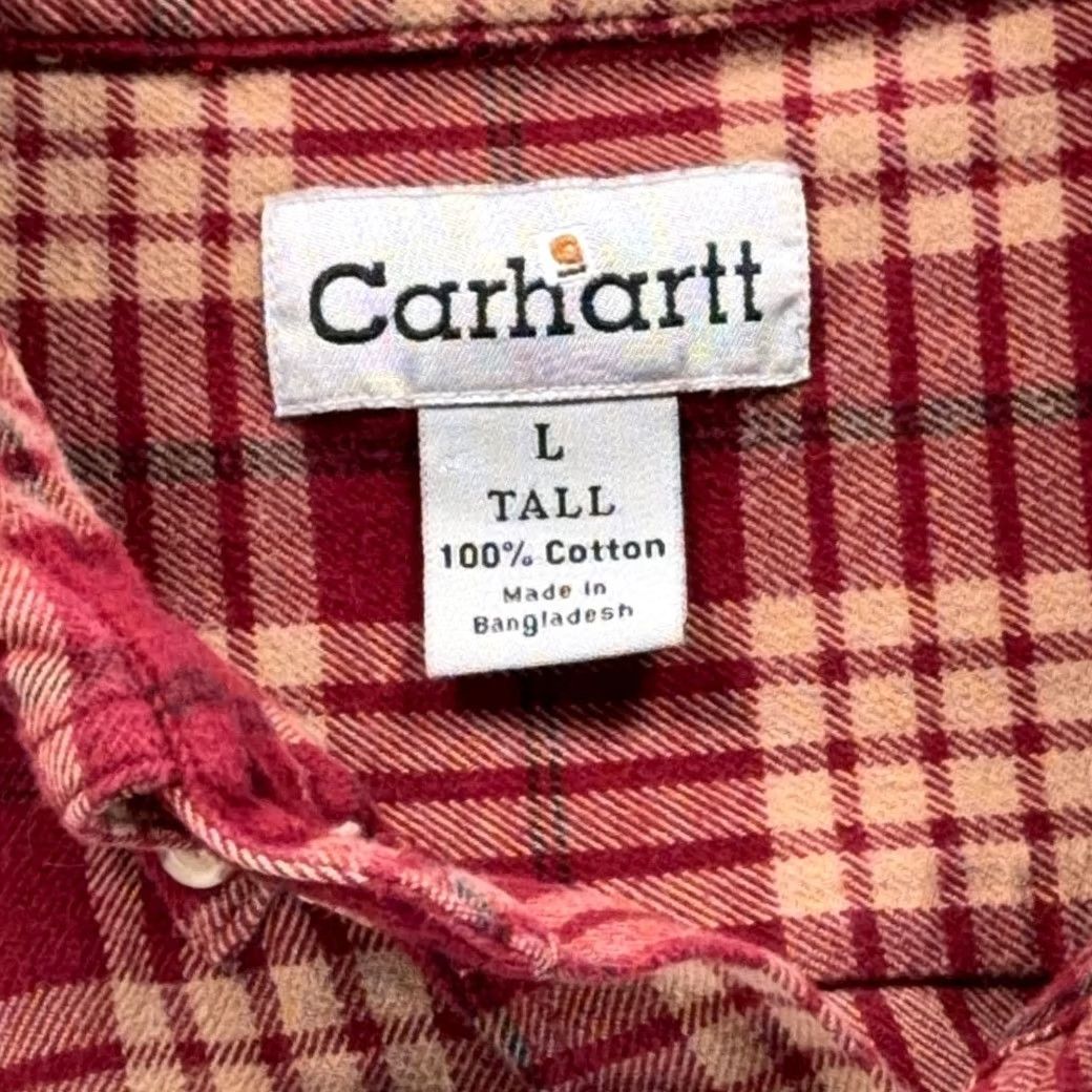 Carhartt VINTAGE Carhartt Shirt Mens Large Tall Red Plaid Flannel Button-Up Pocket Y2K Outdoor Workwear Size US L / EU 52-54 / 3 - 4 Thumbnail