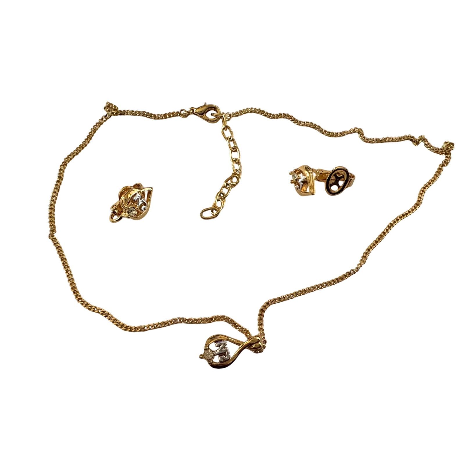 Nina Ricci Nina Ricci Necklace nad Earrings Set NR Rhinestone Size ONE SIZE - 12 Thumbnail